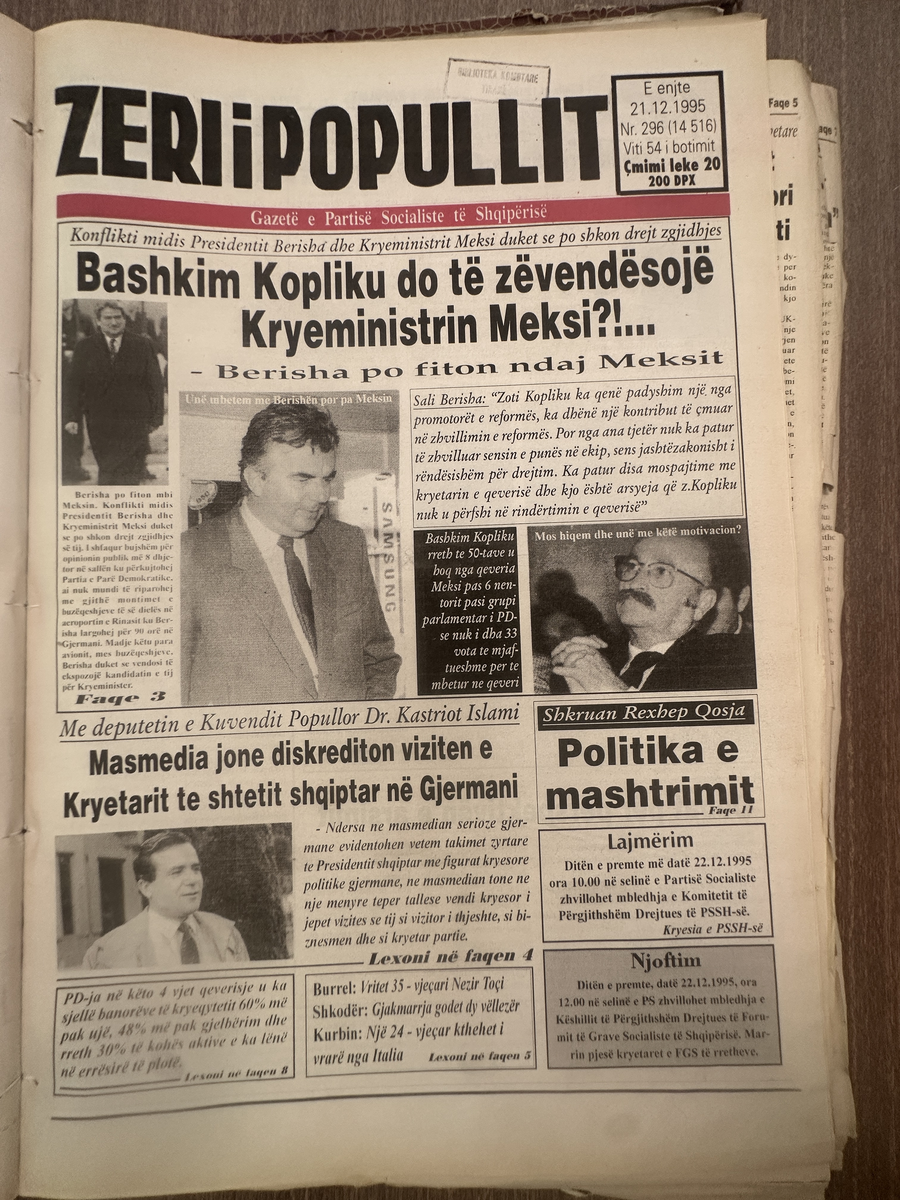 Zëri i Popullit 1995-12-21