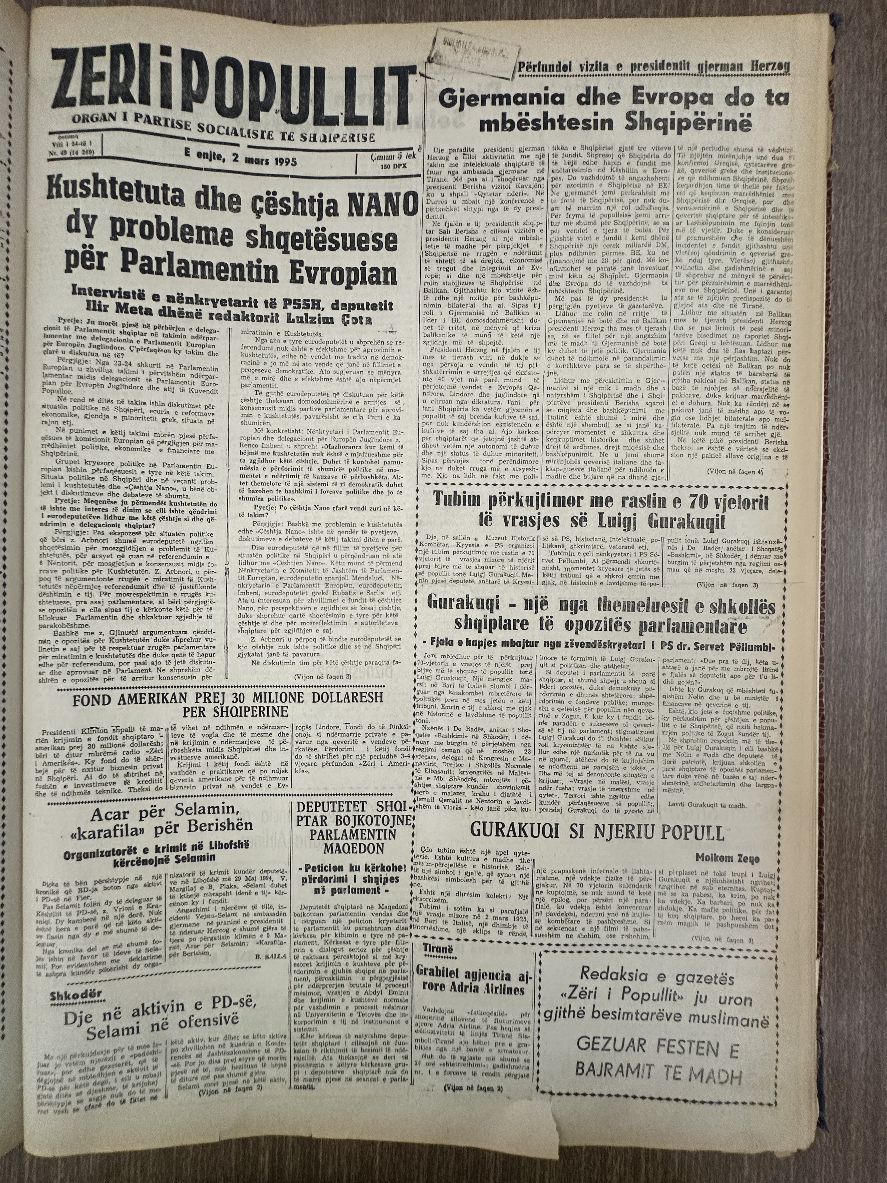 Zëri i Popullit 1995-03-02