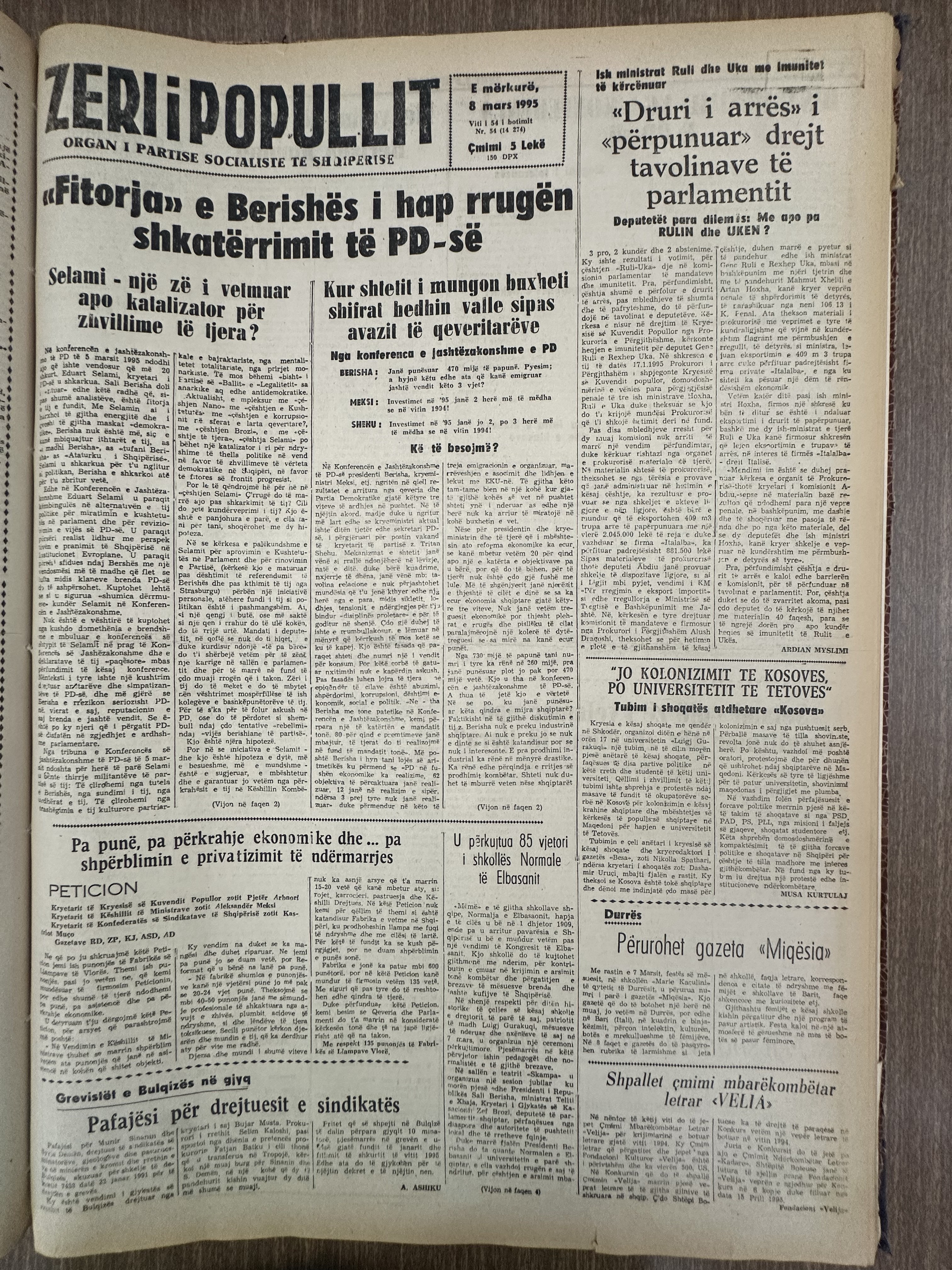 Zëri i Popullit 1995-03-08