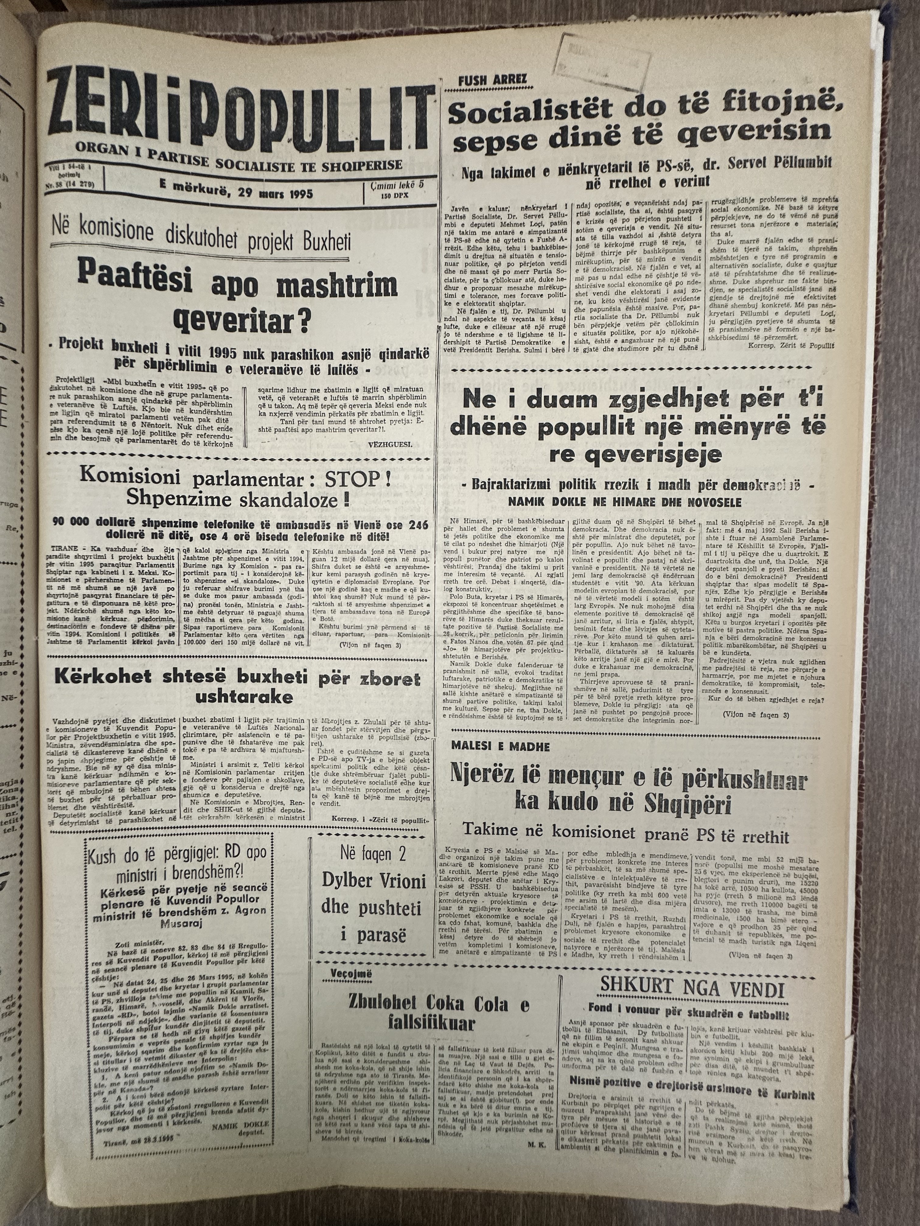 Zëri i Popullit 1995-03-29