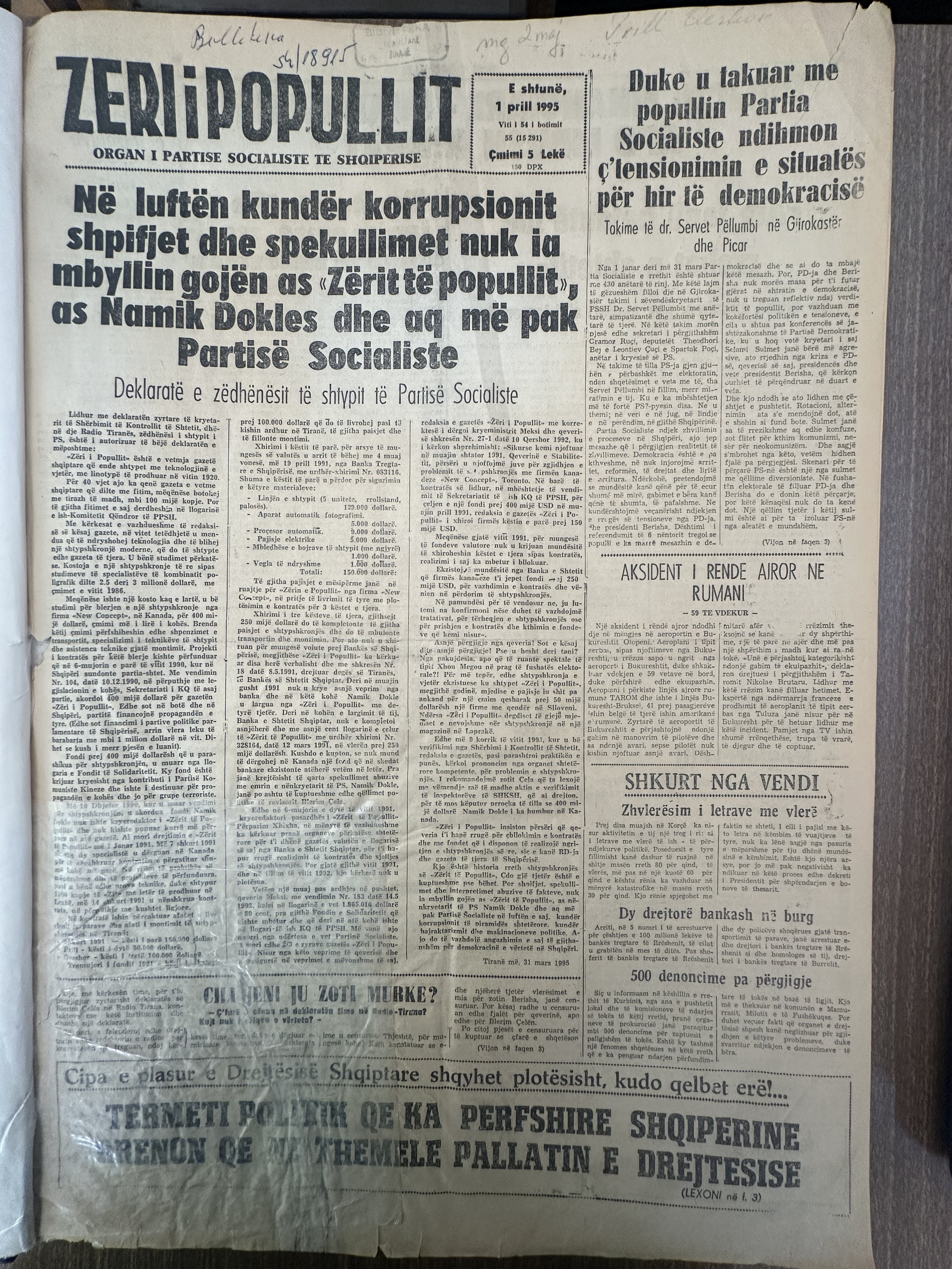 Zëri i Popullit 1995-04-01