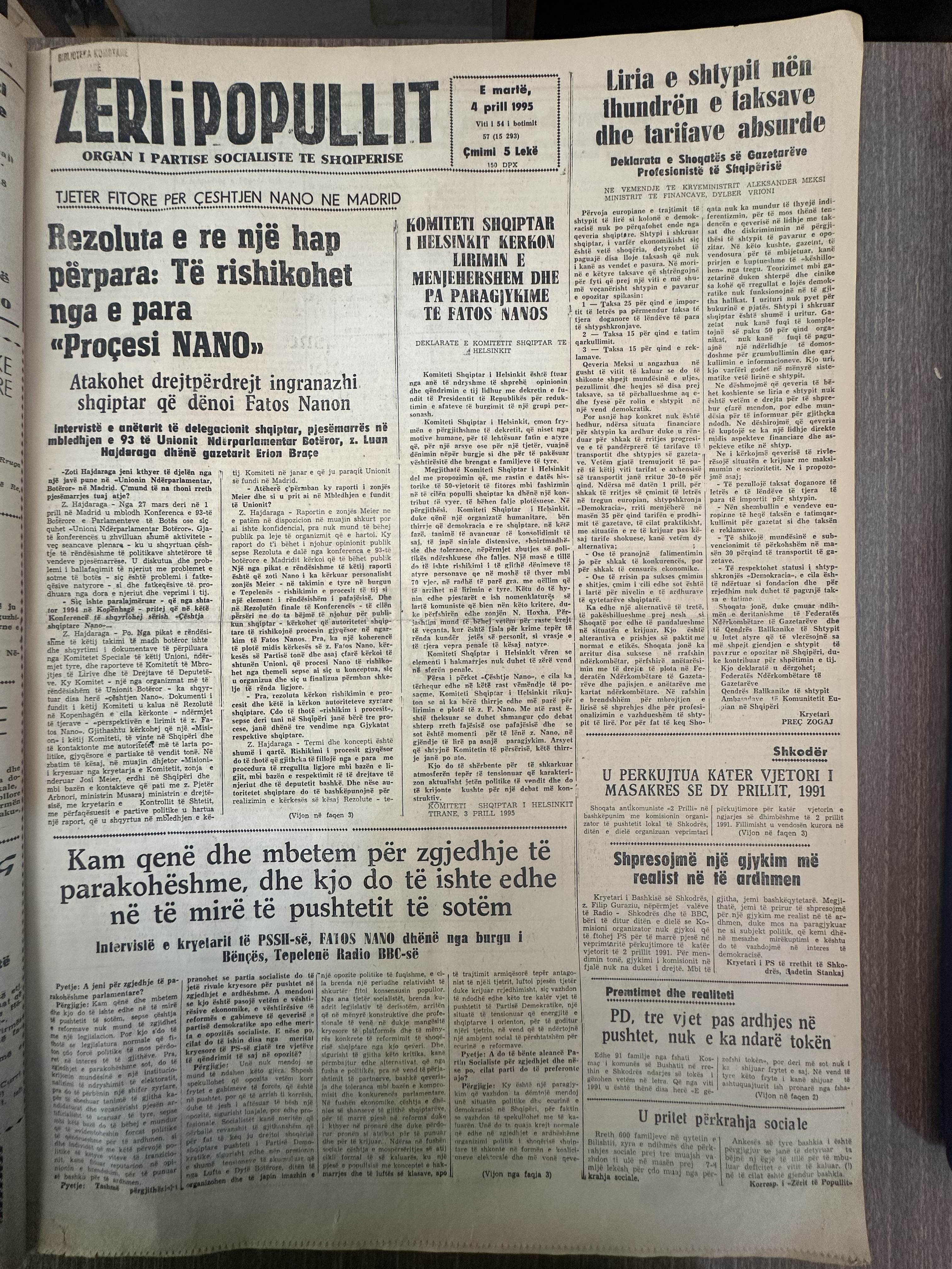 Zëri i Popullit 1995-04-04