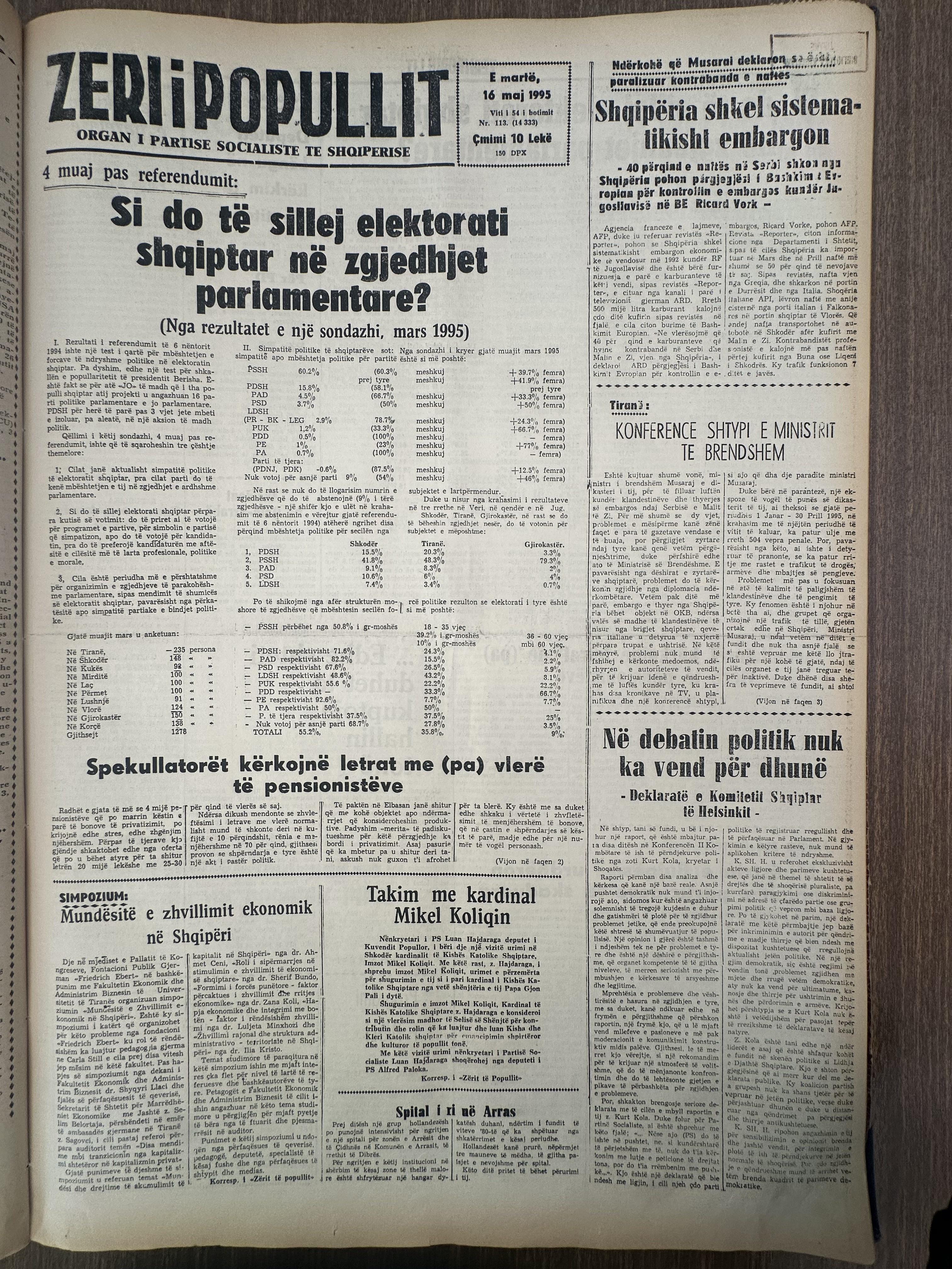 Zëri i Popullit 1995-05-16