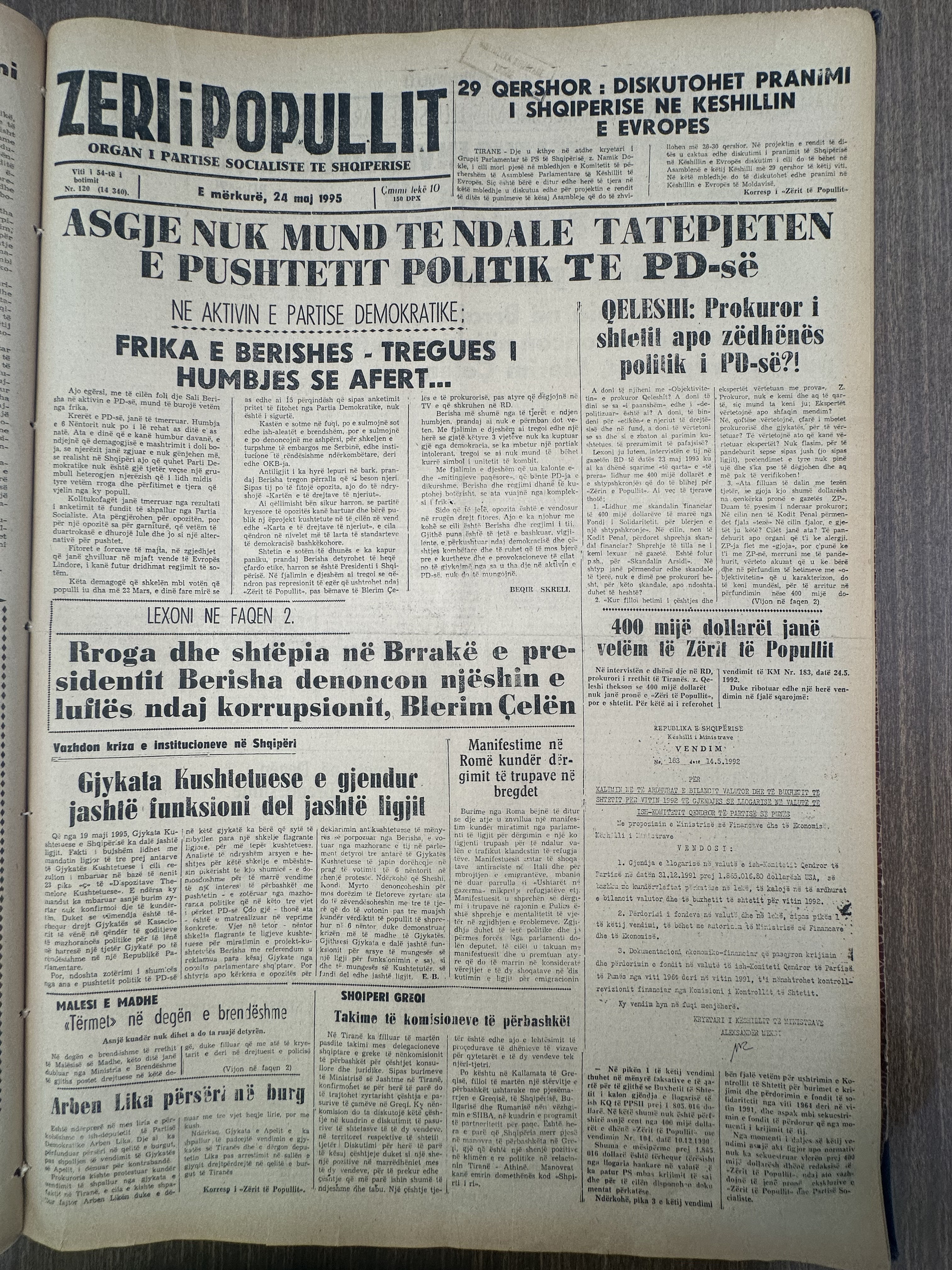 Zëri i Popullit 1995-05-24