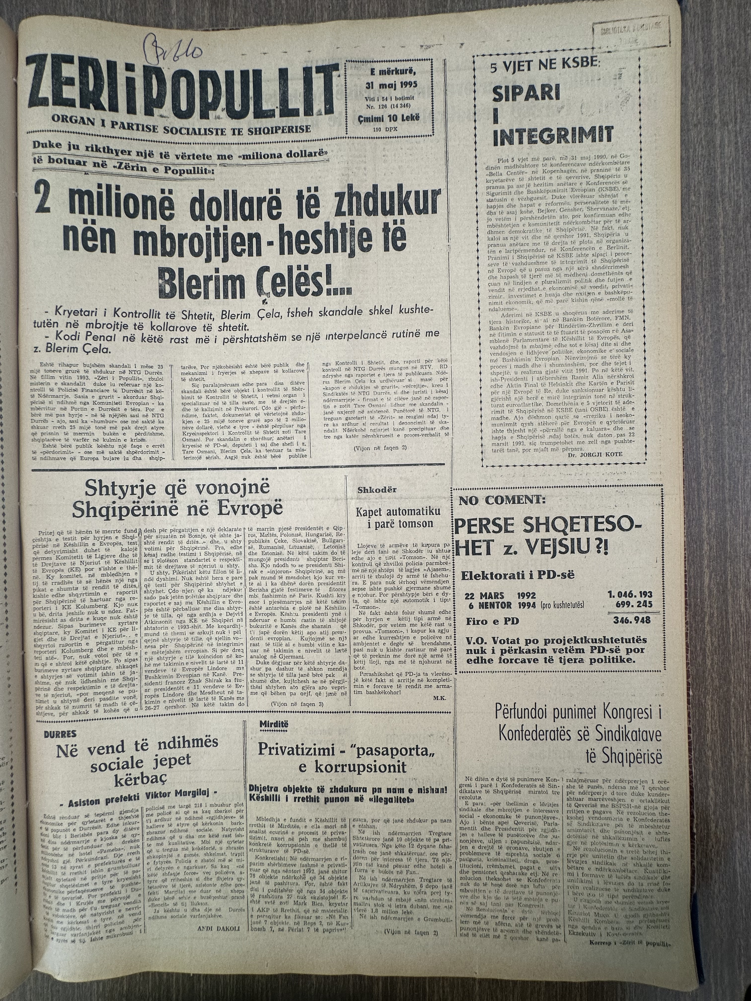 Zëri i Popullit 1993-05-31