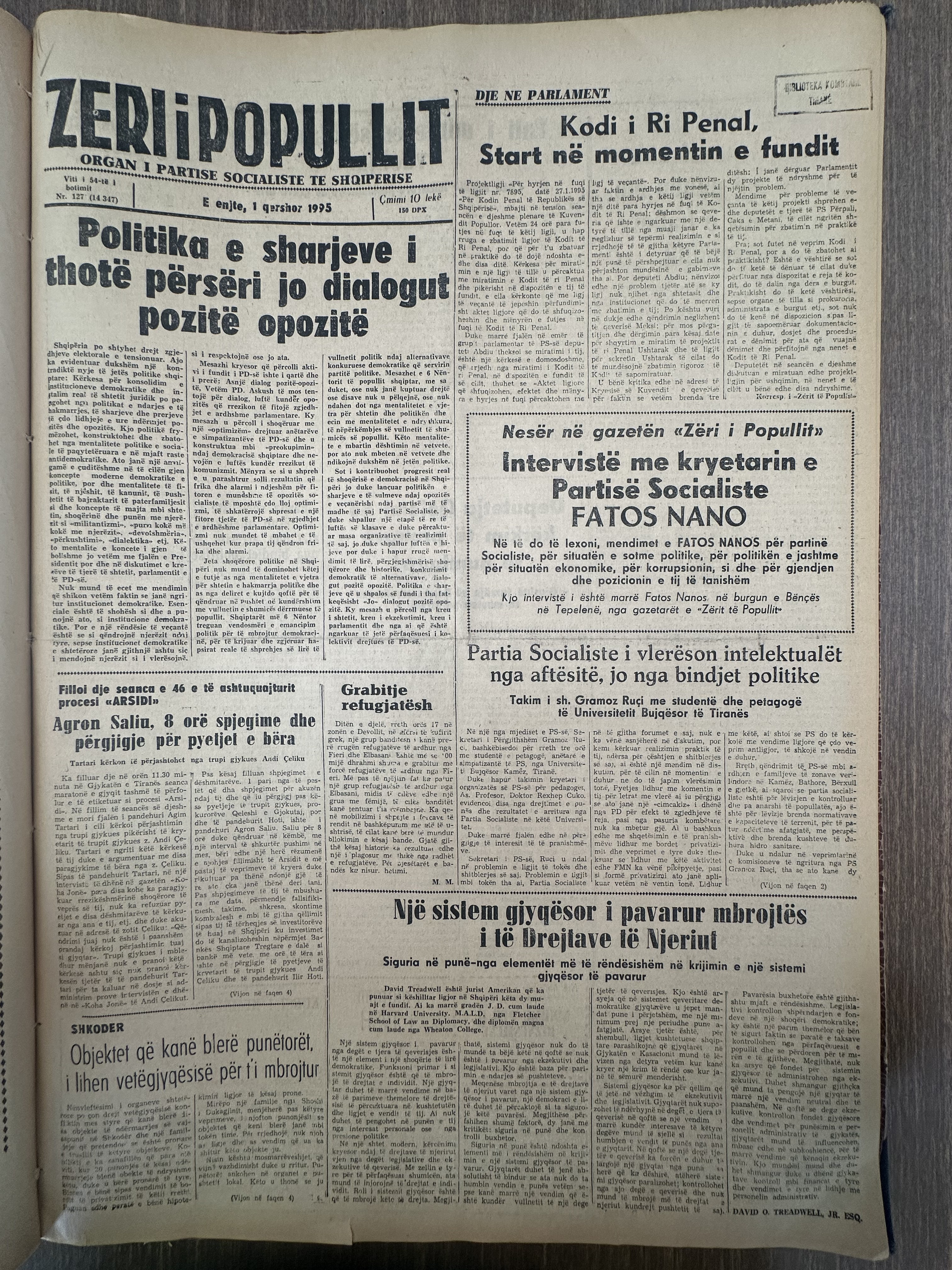 Zëri i Popullit 1995-06-01