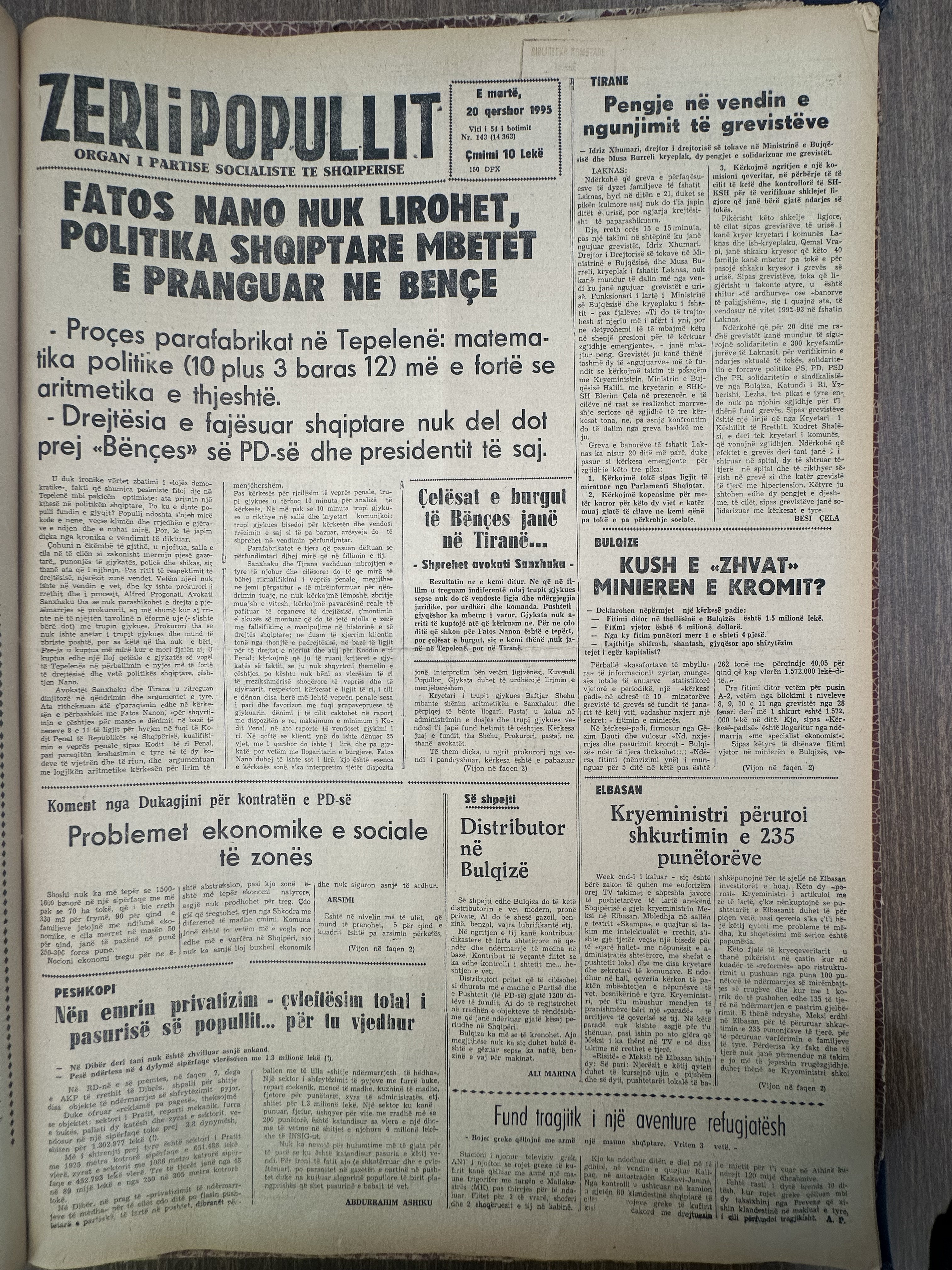 Zëri i Popullit 1995-06-20