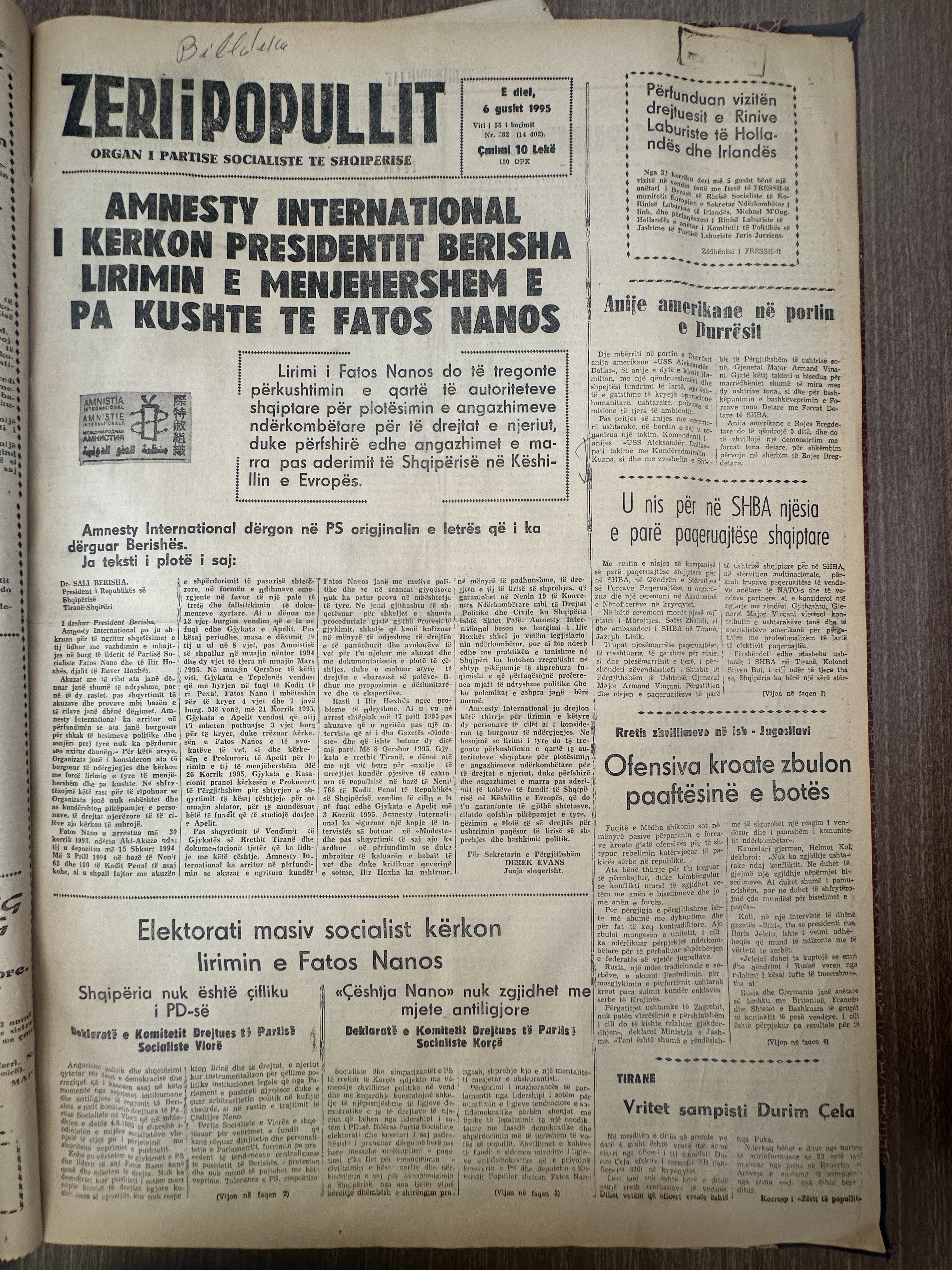 Zëri i Popullit 1995-08-06