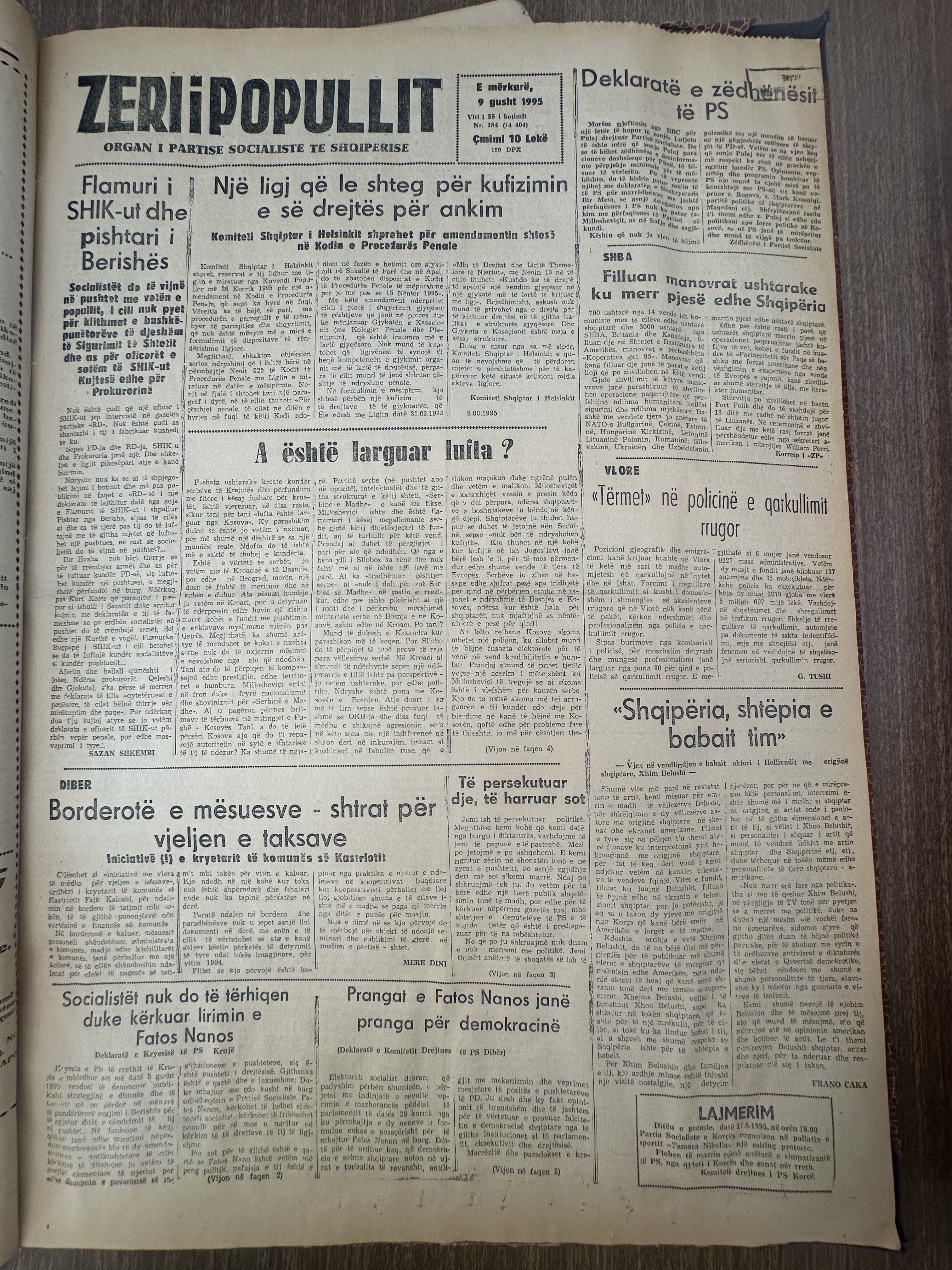 Zëri i Popullit 1995-08-09