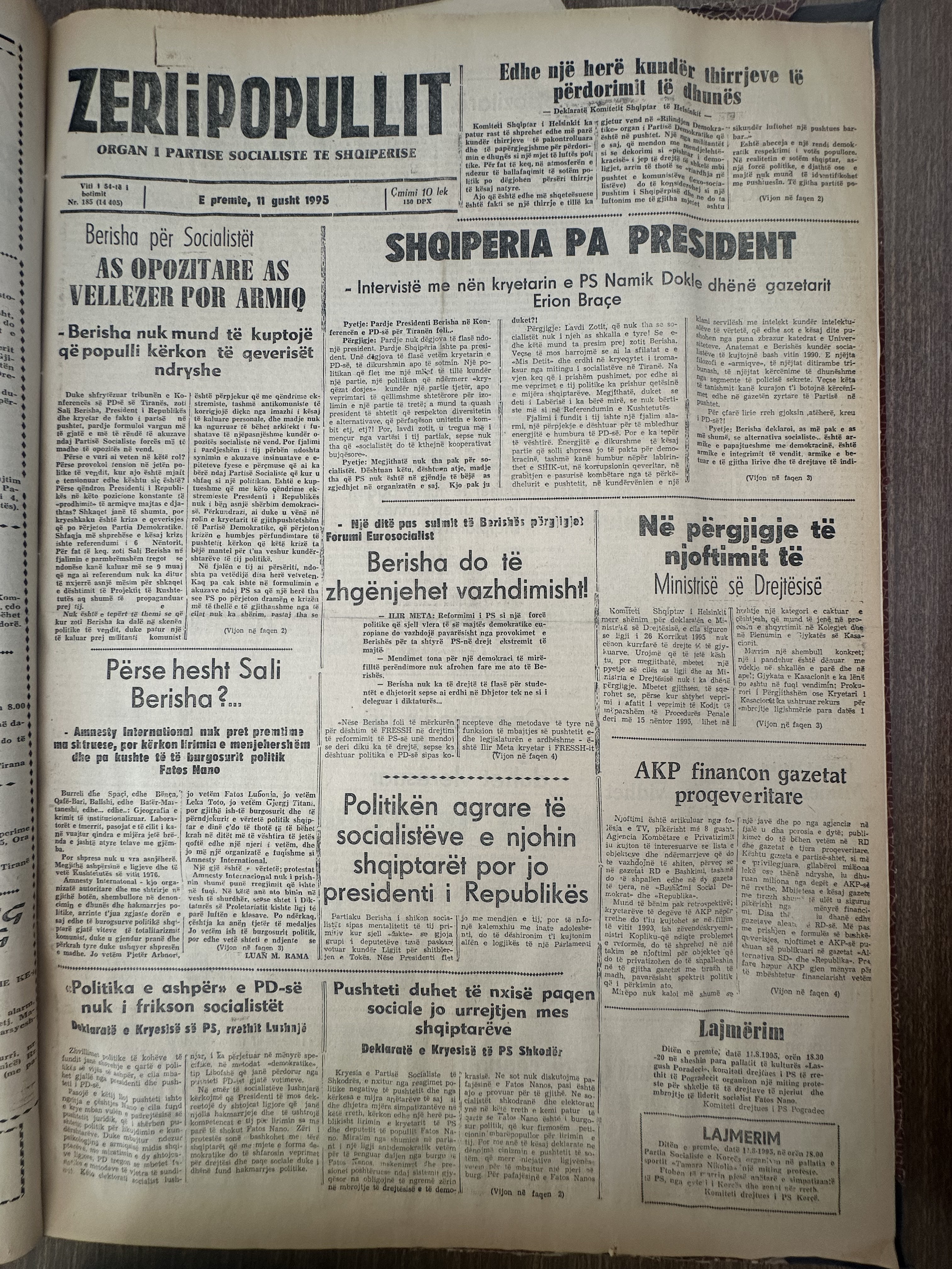 Zëri i Popullit 1995-08-11