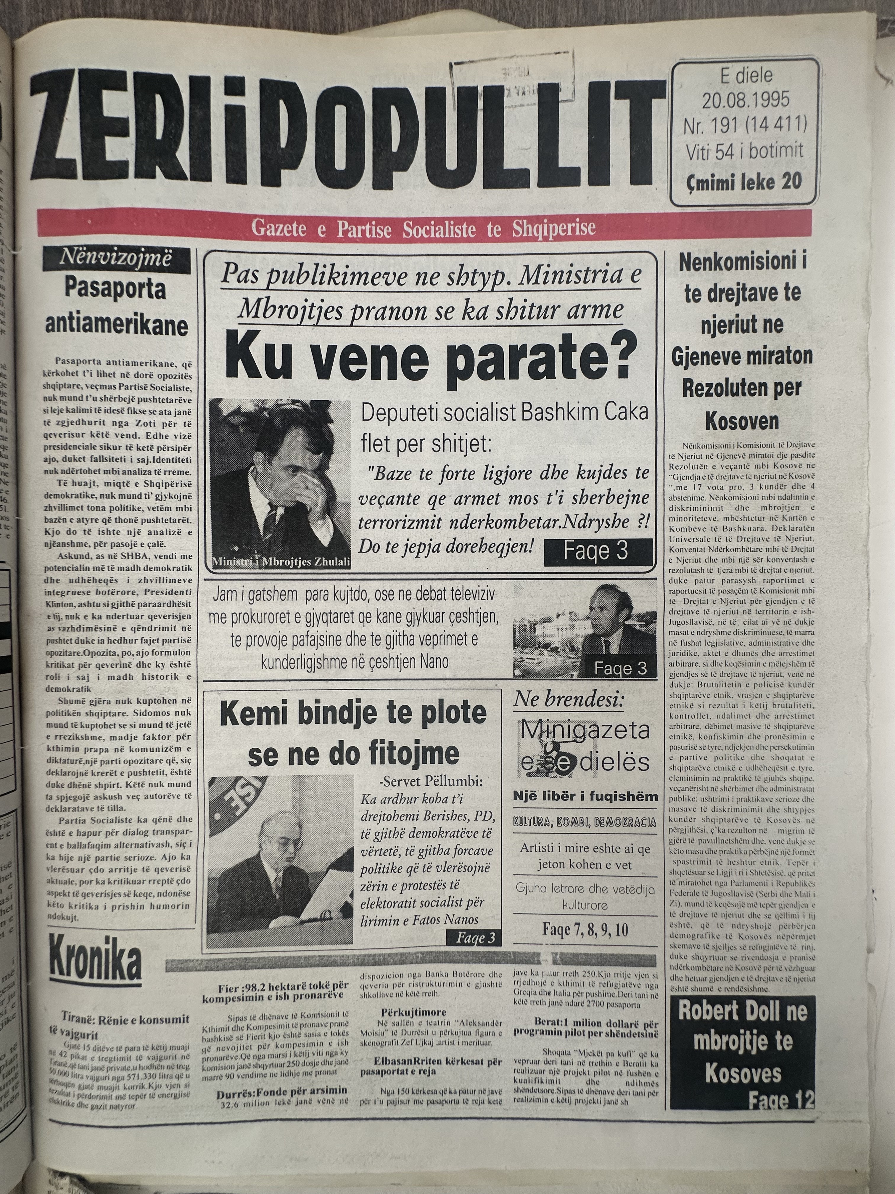 Zëri i Popullit 1995-08-20