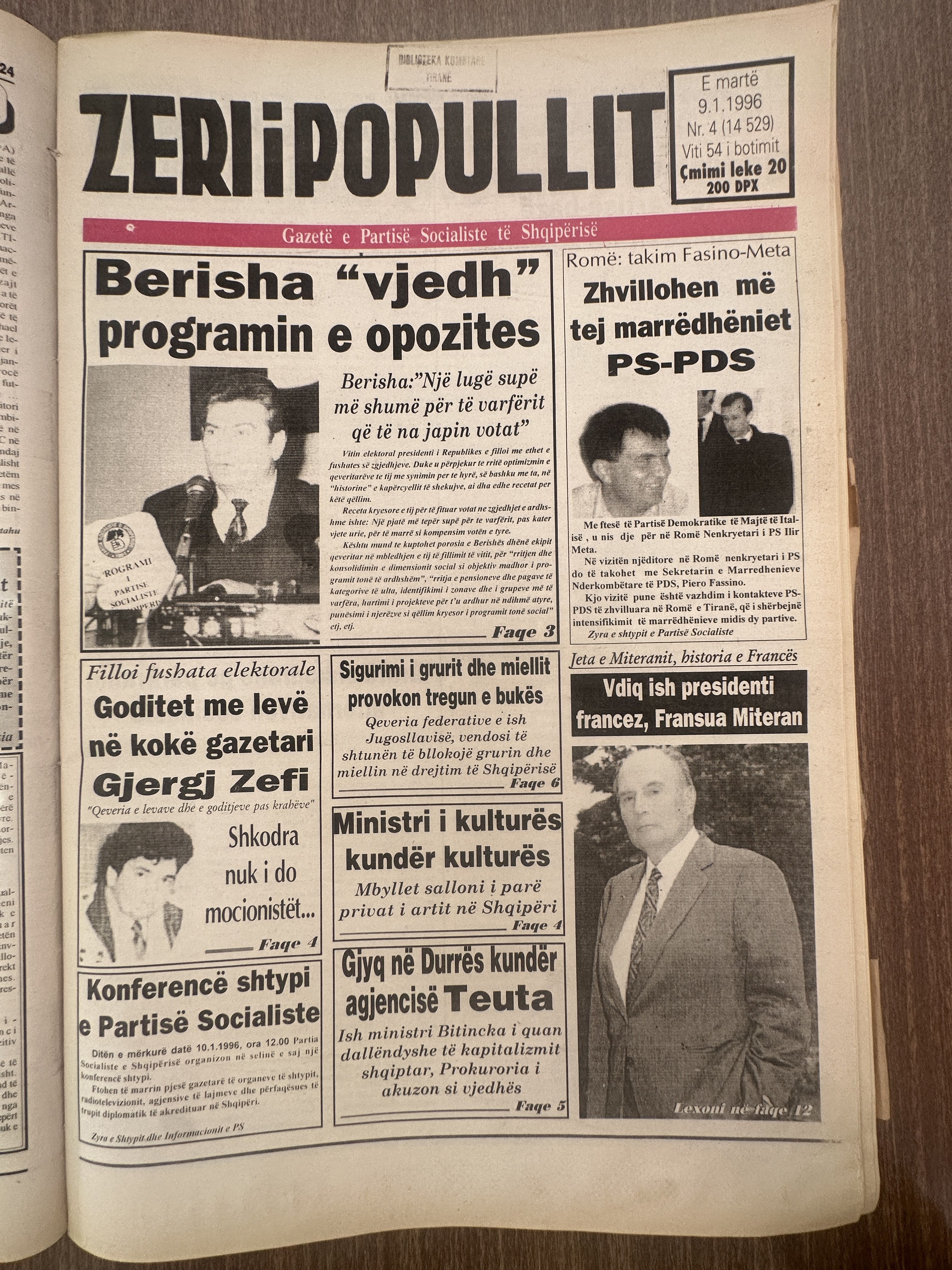 Zëri i Popullit 1996-01-09
