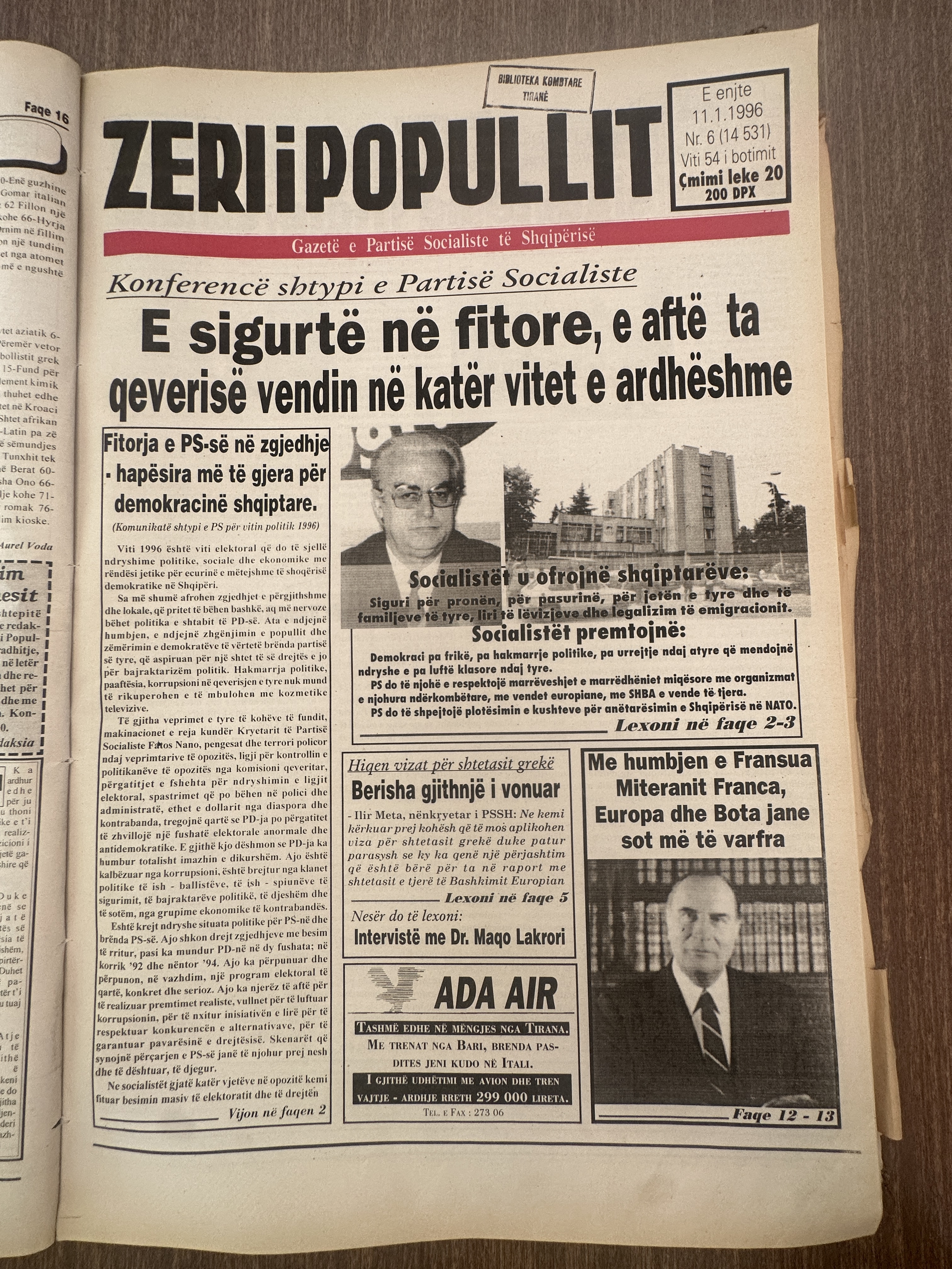 Zëri i Popullit 1996-01-11