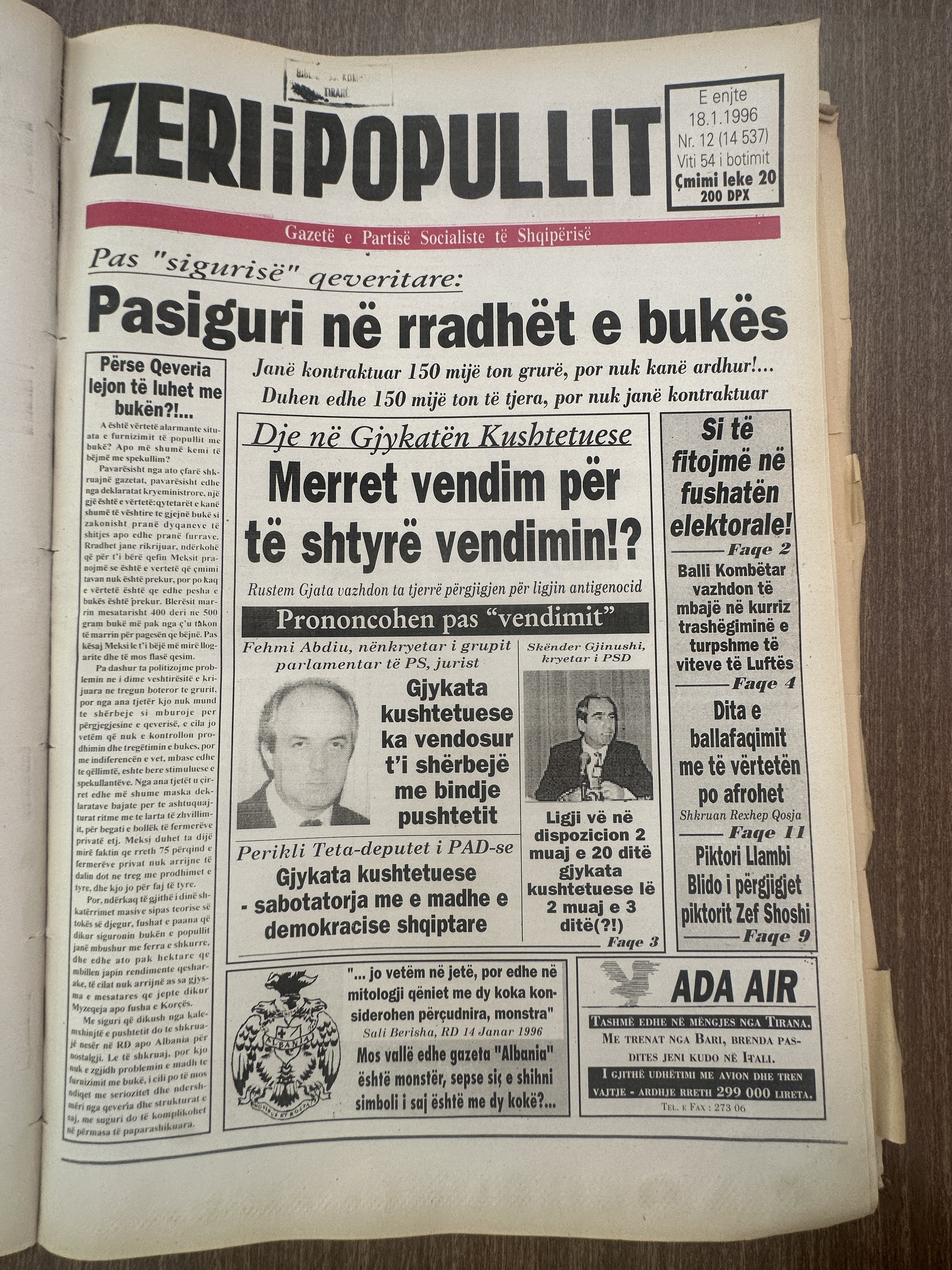Zëri i Popullit 1996-01-18