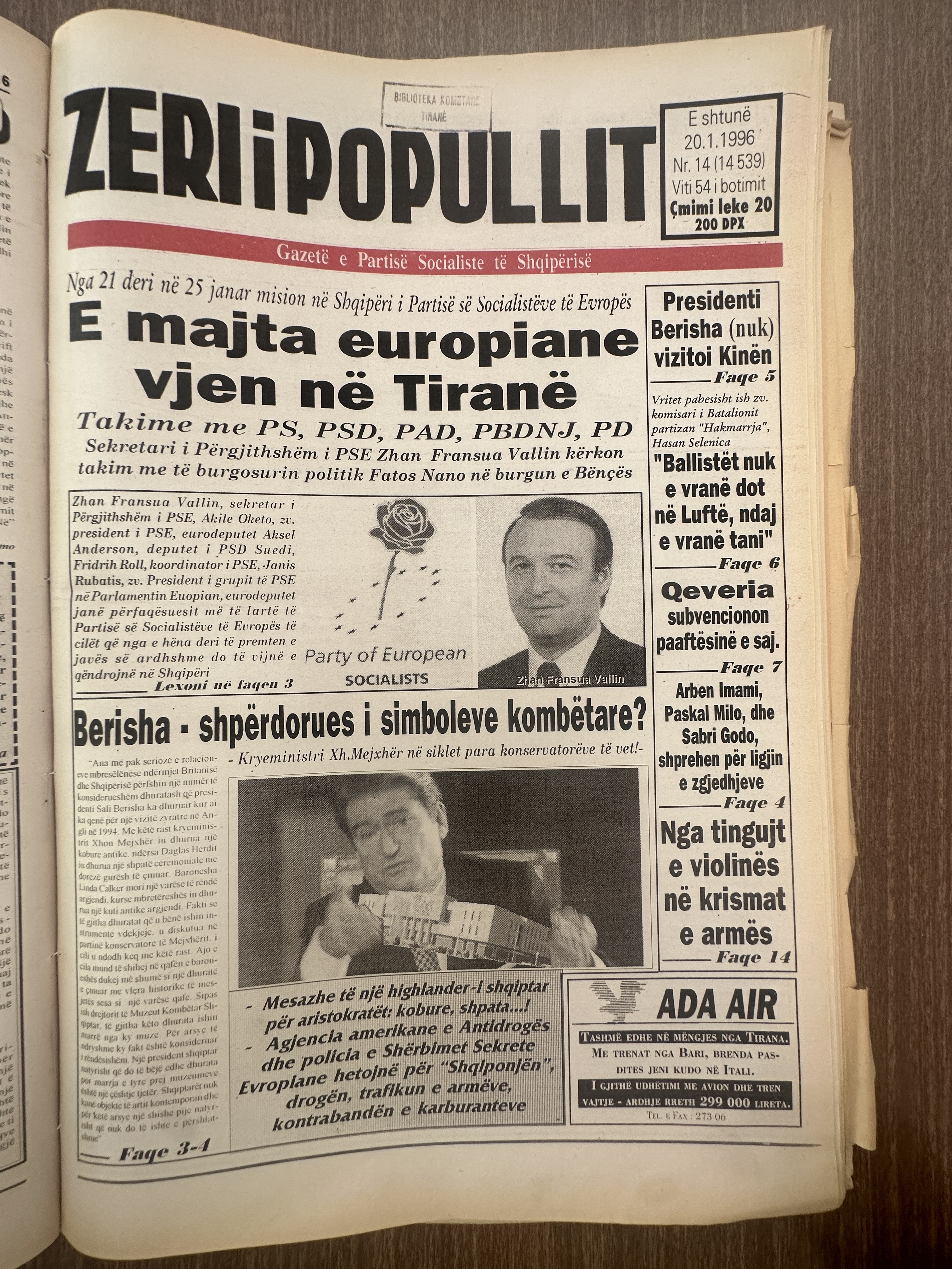 Zëri i Popullit 1996-01-20