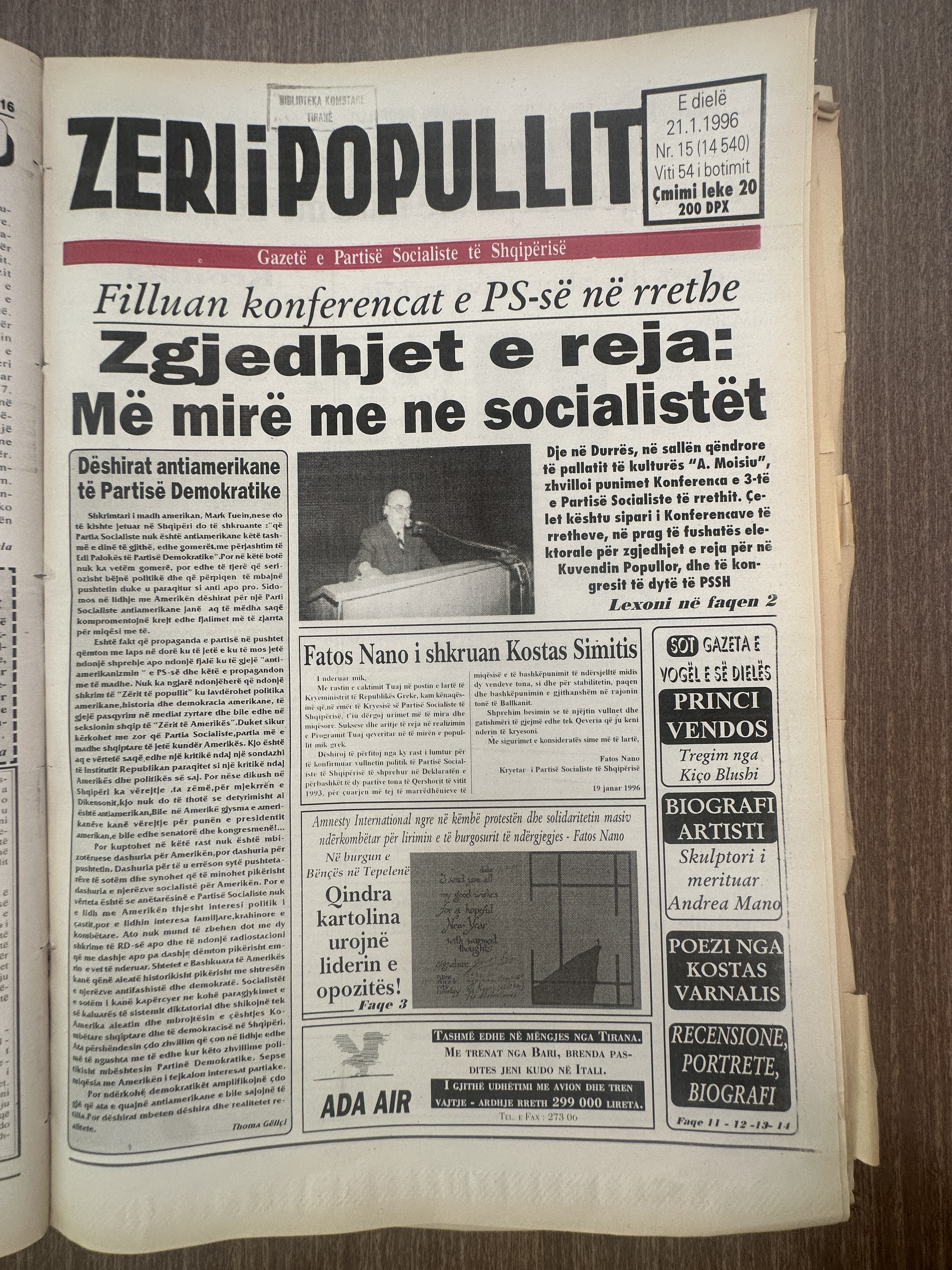 Zëri i Popullit 1996-01-21