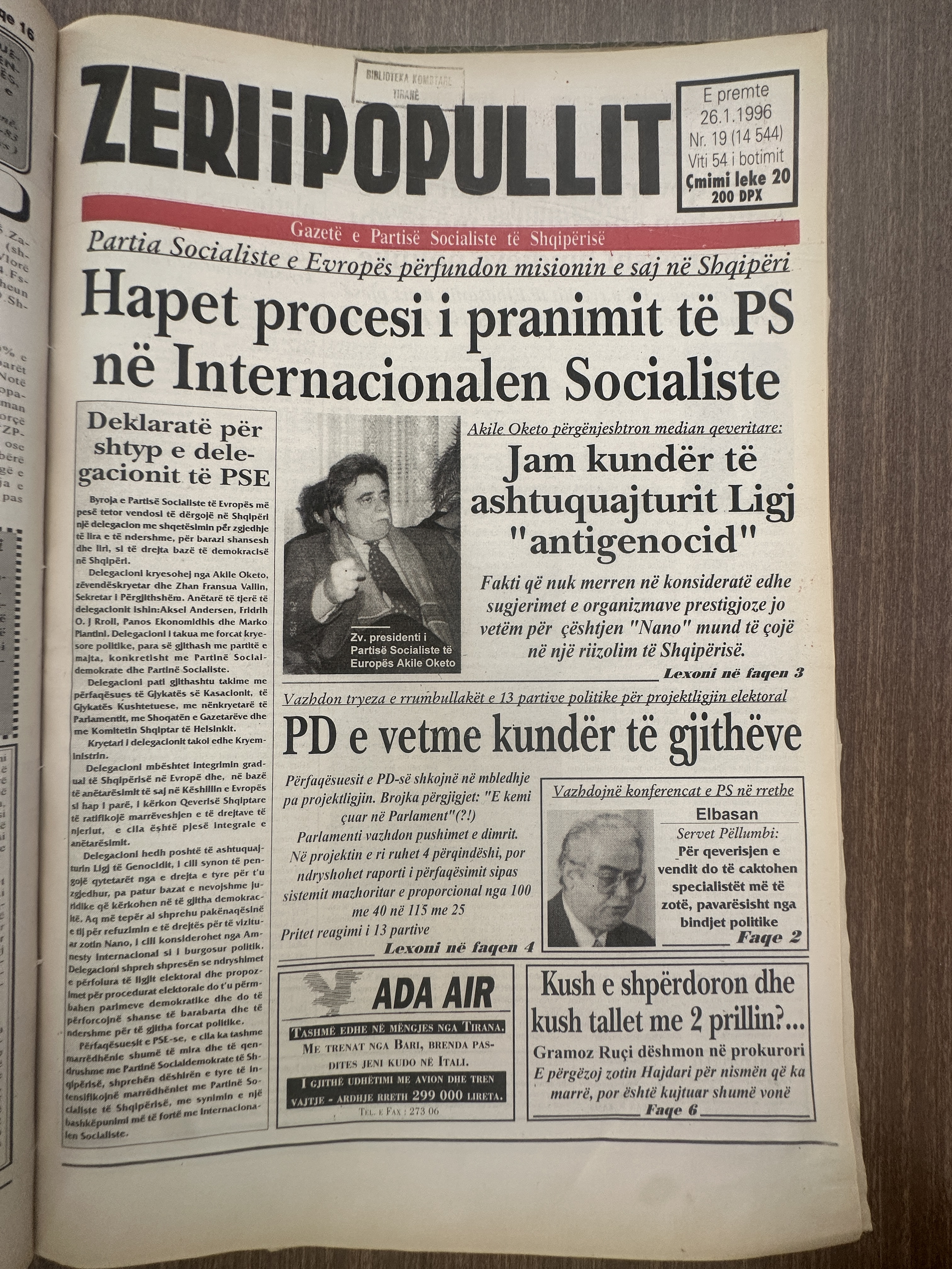 Zëri i Popullit 1996-01-26