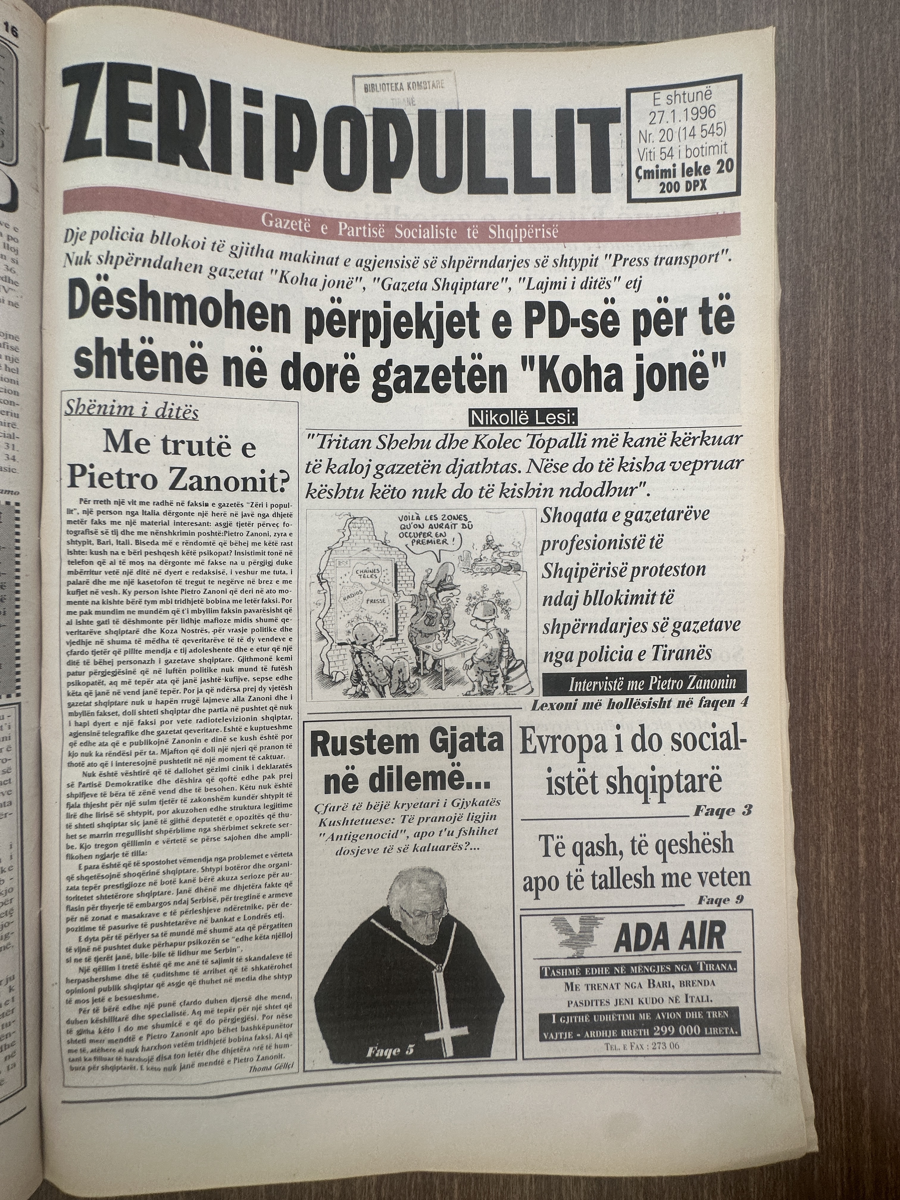 Zëri i Popullit 1996-01-27
