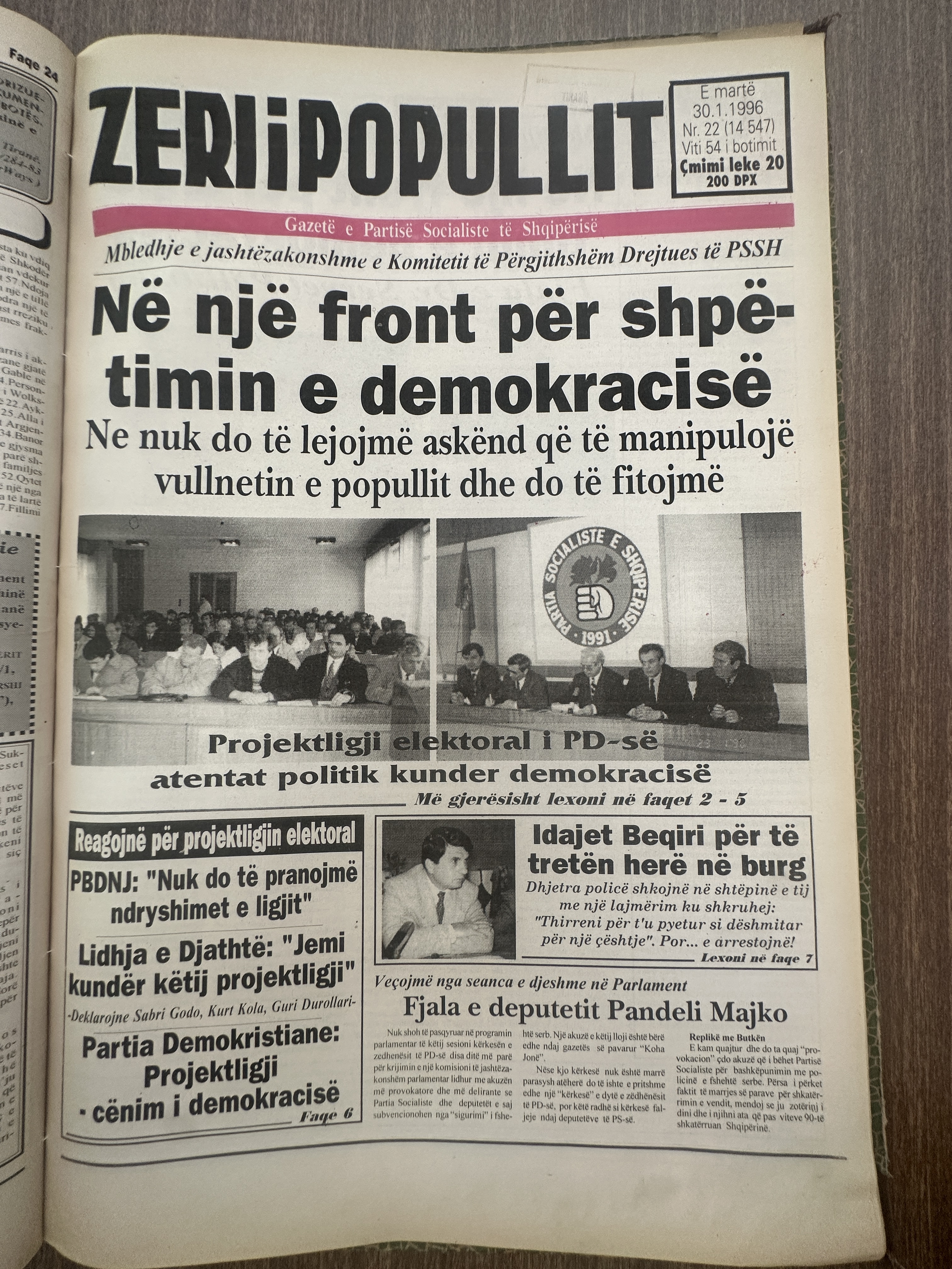 Zëri i Popullit 1996-01-30