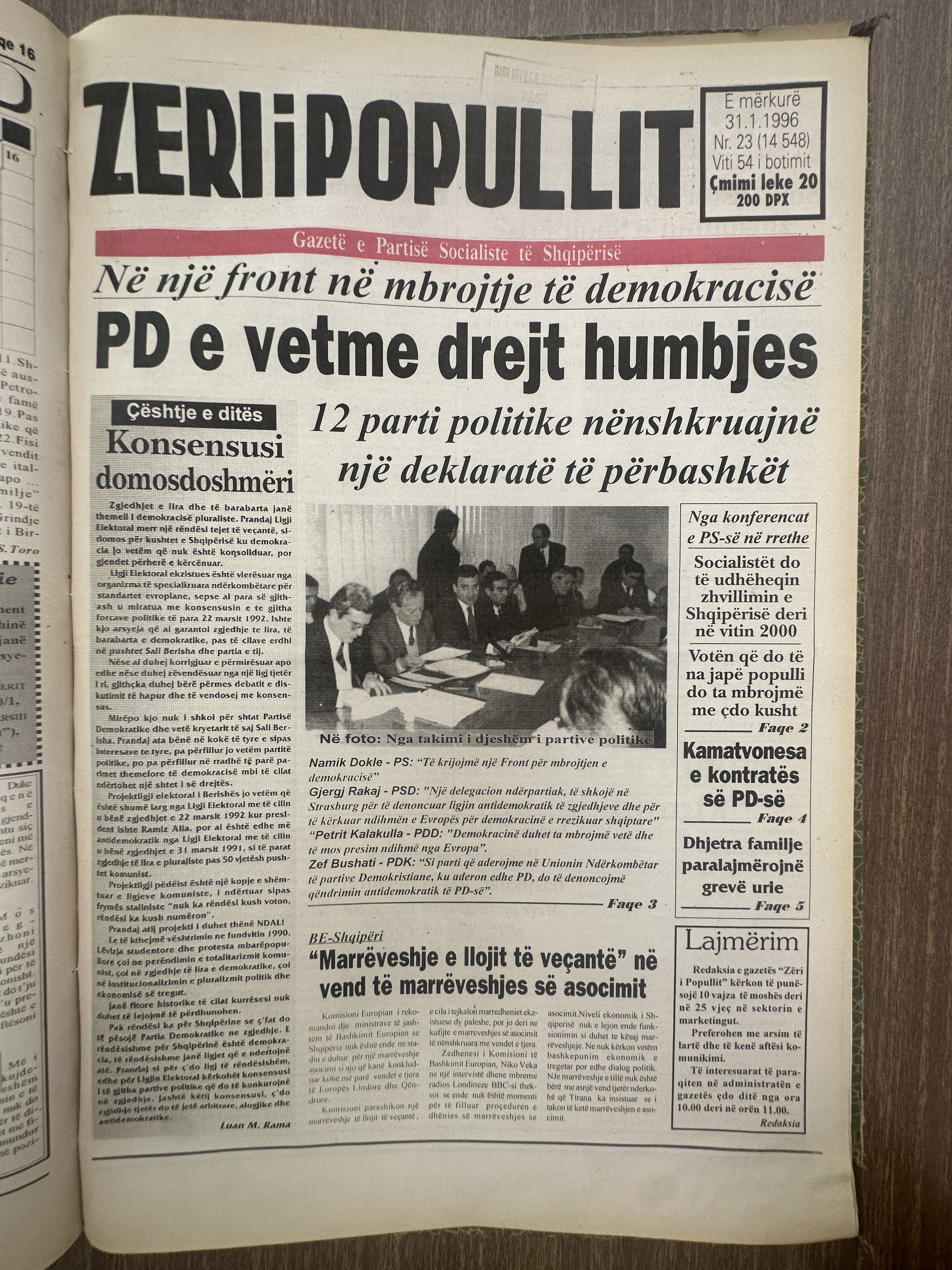 Zëri i Popullit 1996-01-31