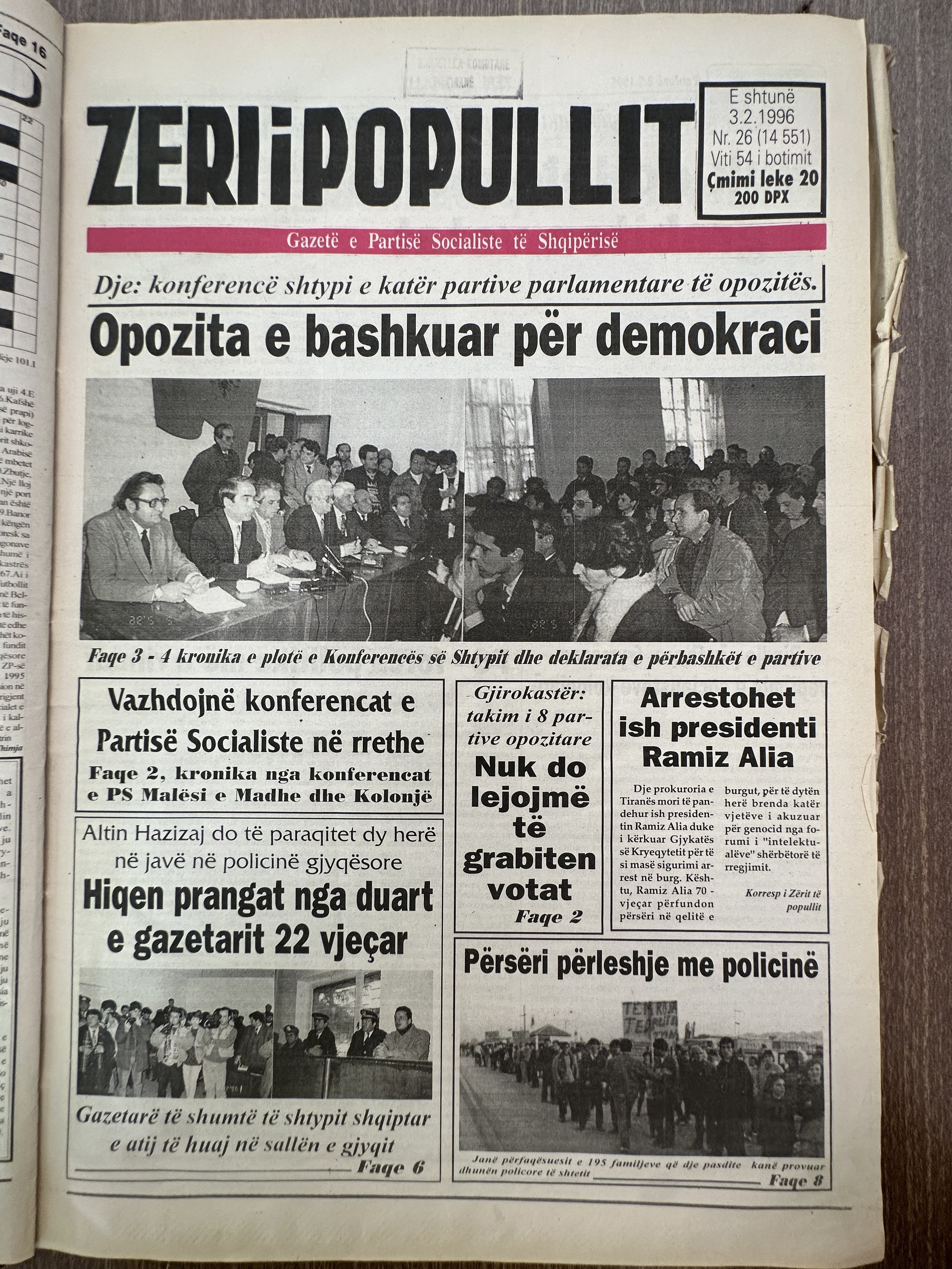Zëri i Popullit 1996-02-03