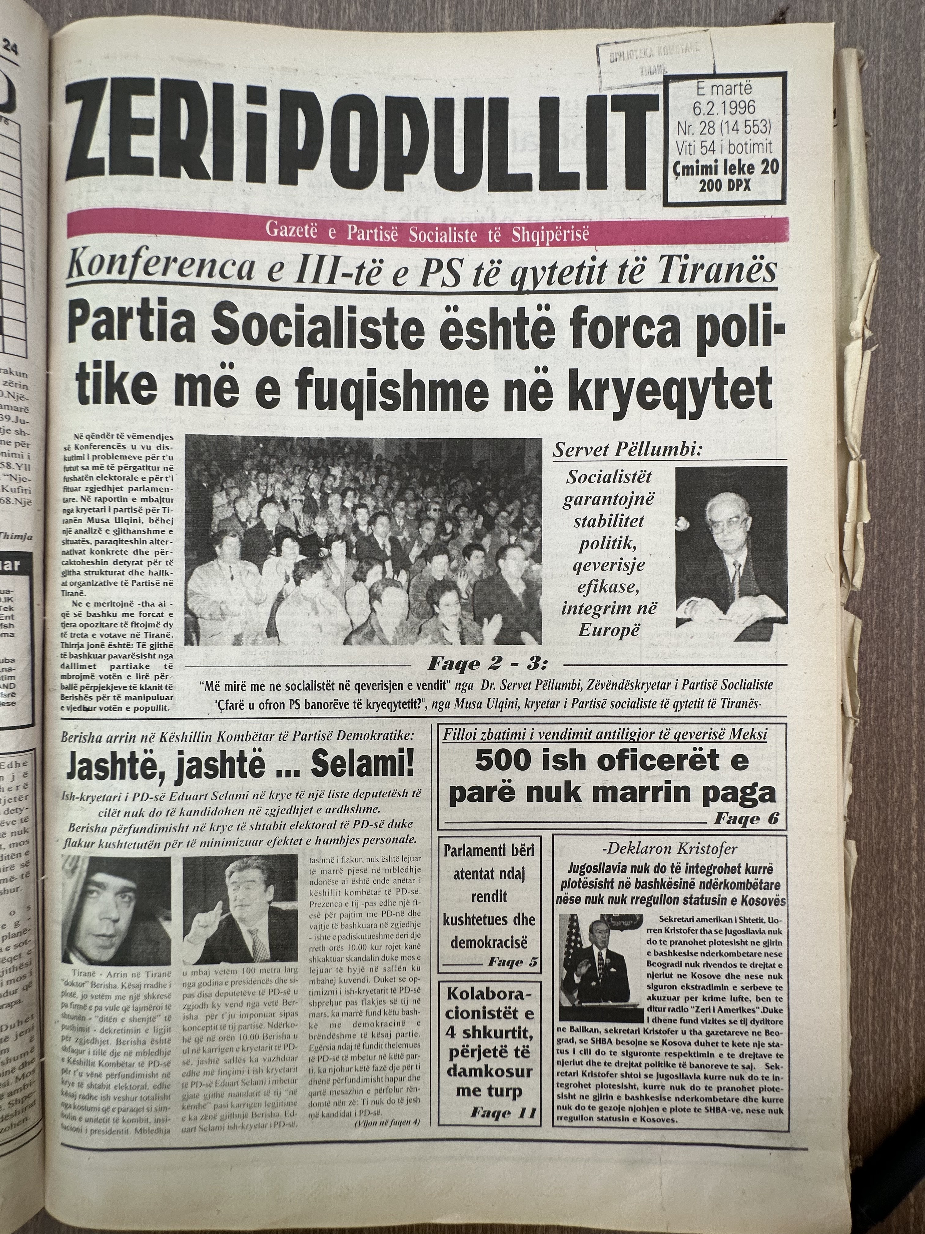 Zëri i Popullit 1996-02-06