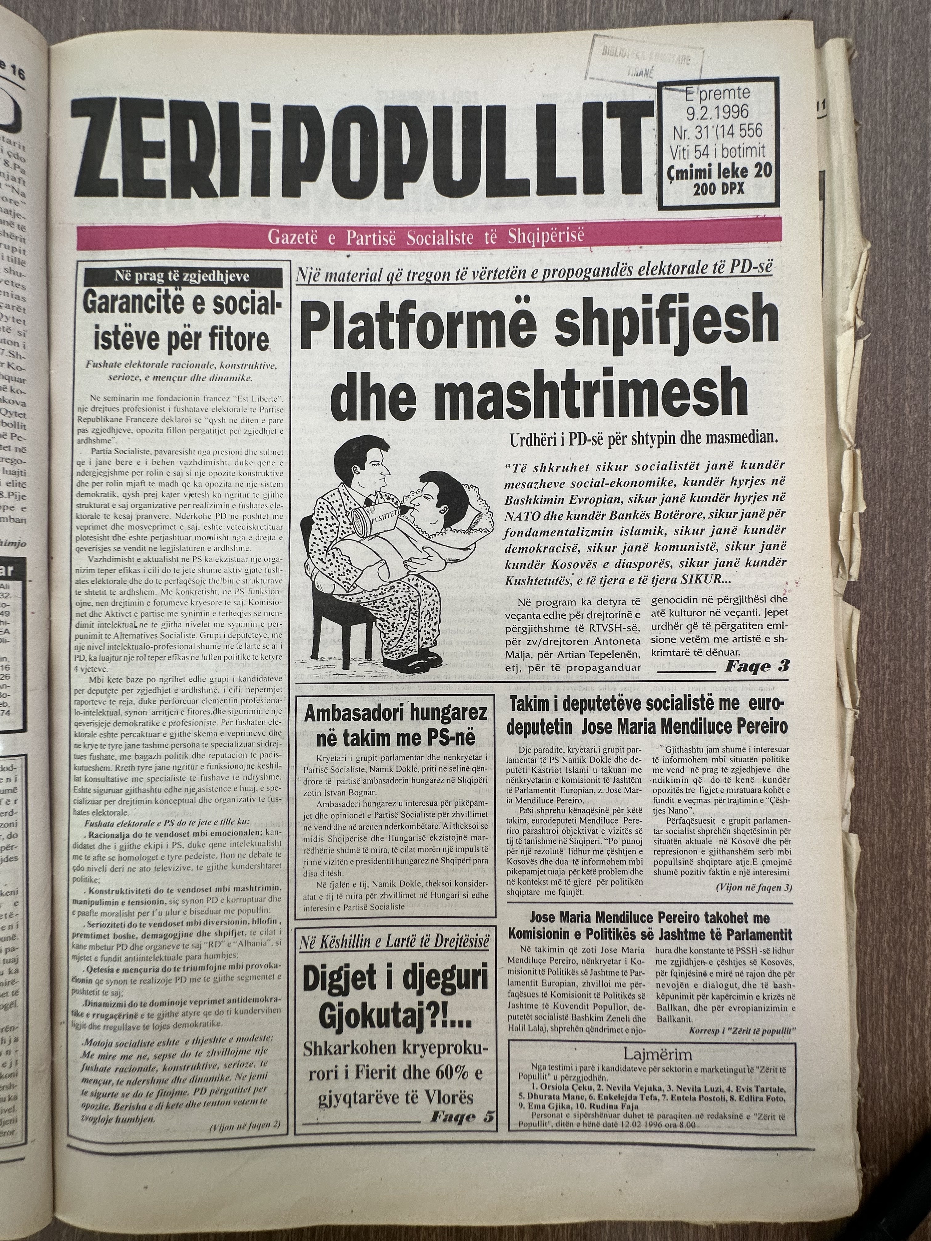 Zëri i Popullit 1996-02-09