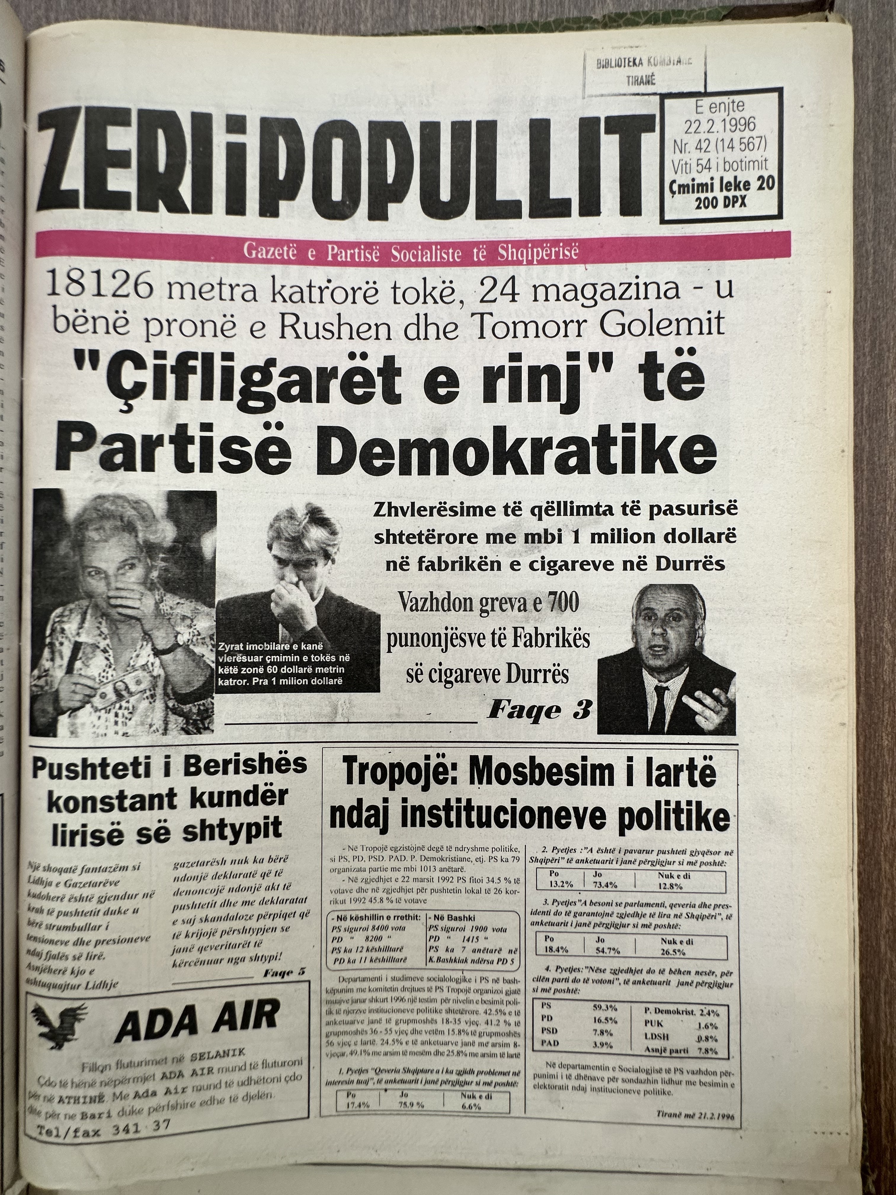 Zëri i Popullit 1996-02-22