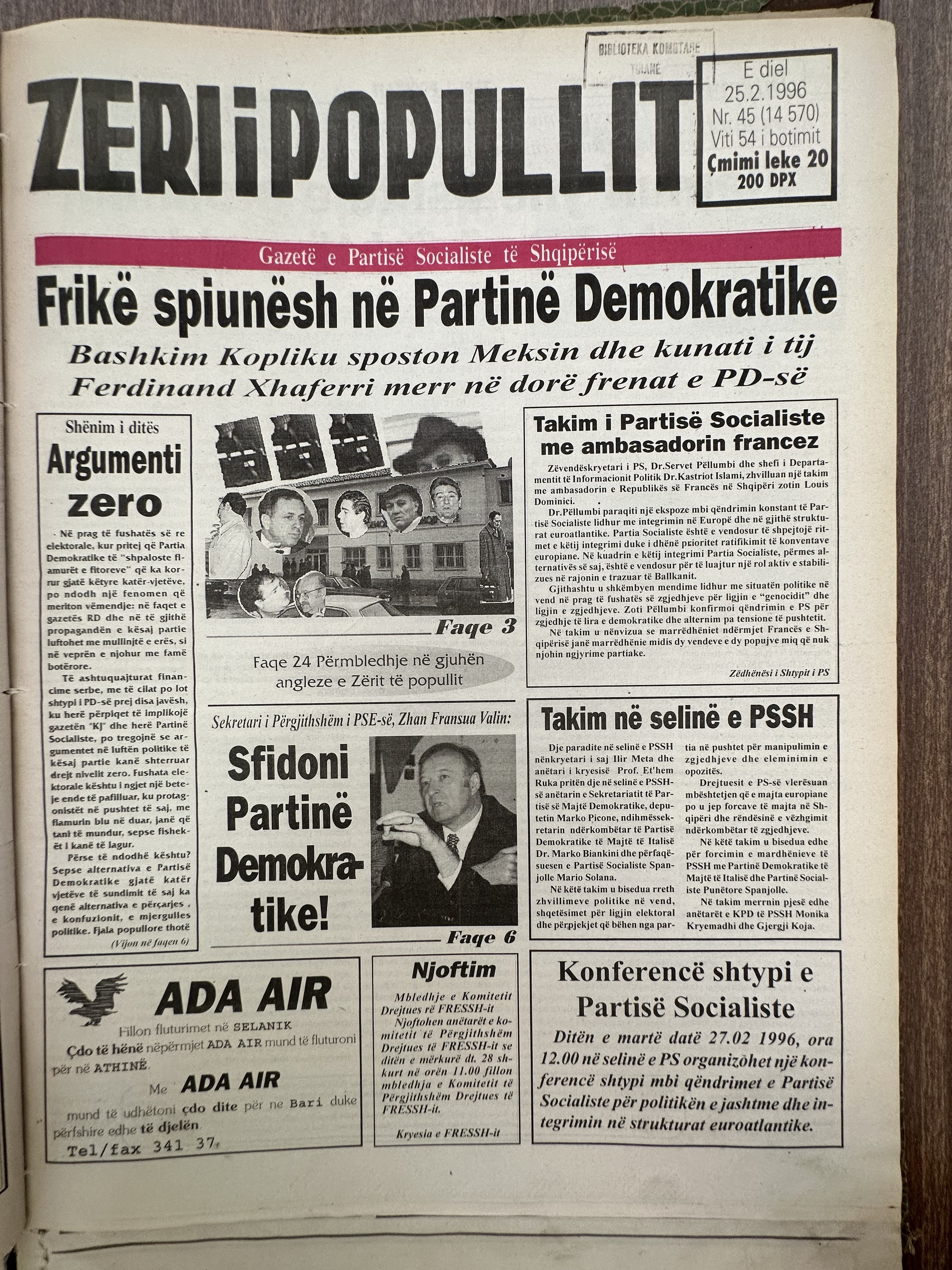 Zëri i Popullit 1996-02-25