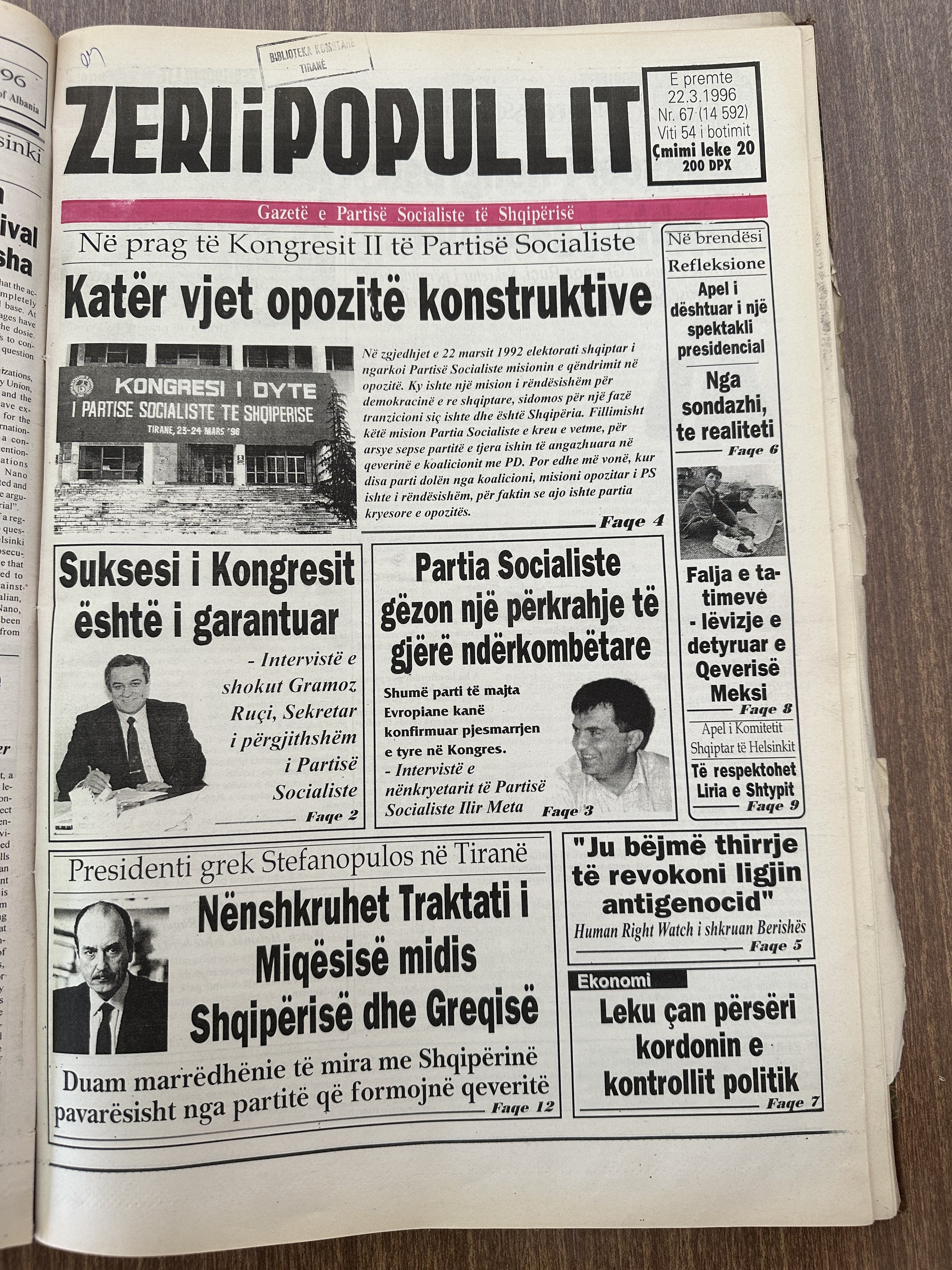 Zëri i Popullit 1996-03-22