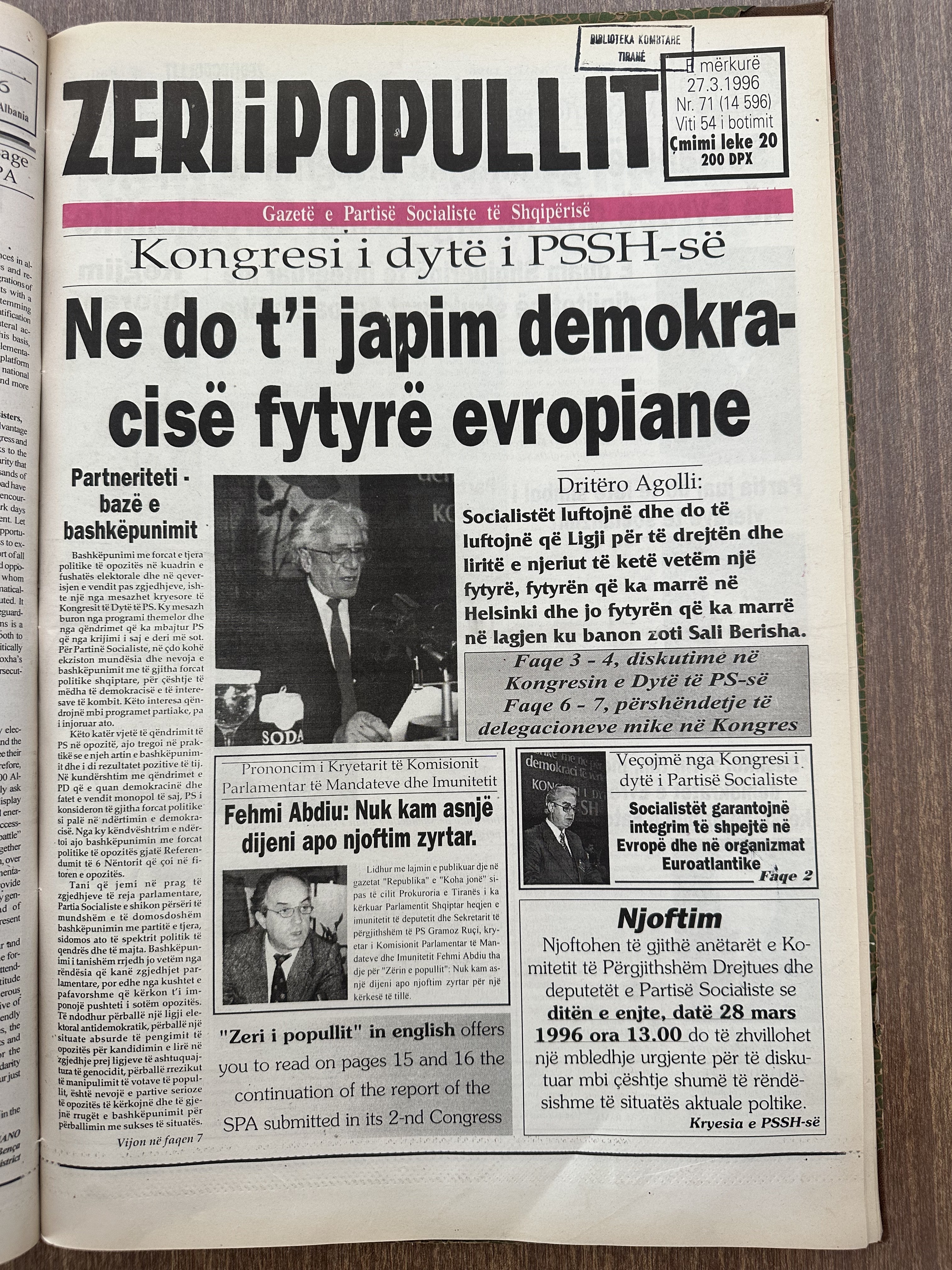 Zëri i Popullit 1996-03-27