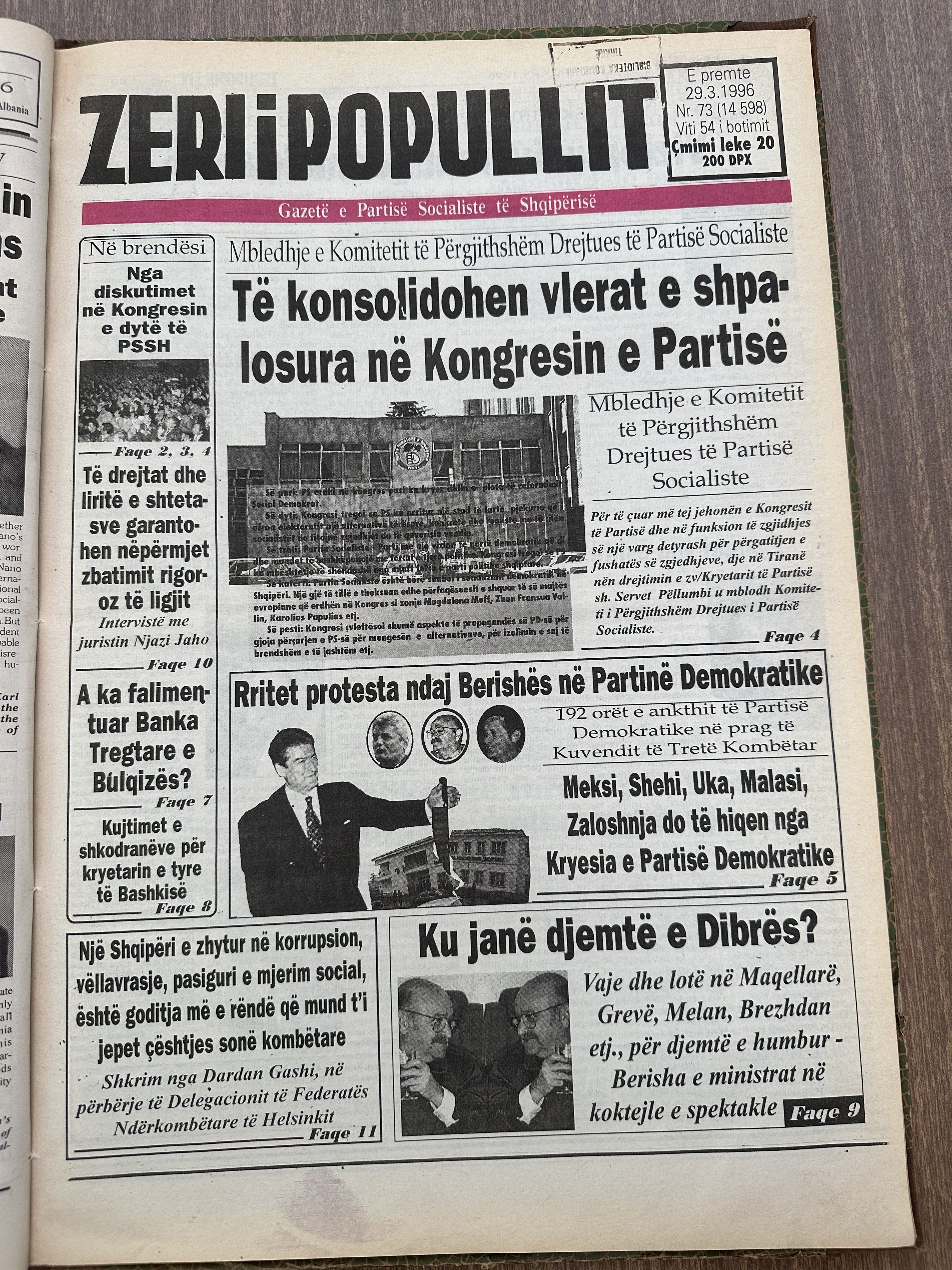 Zëri i Popullit 1996-03-29