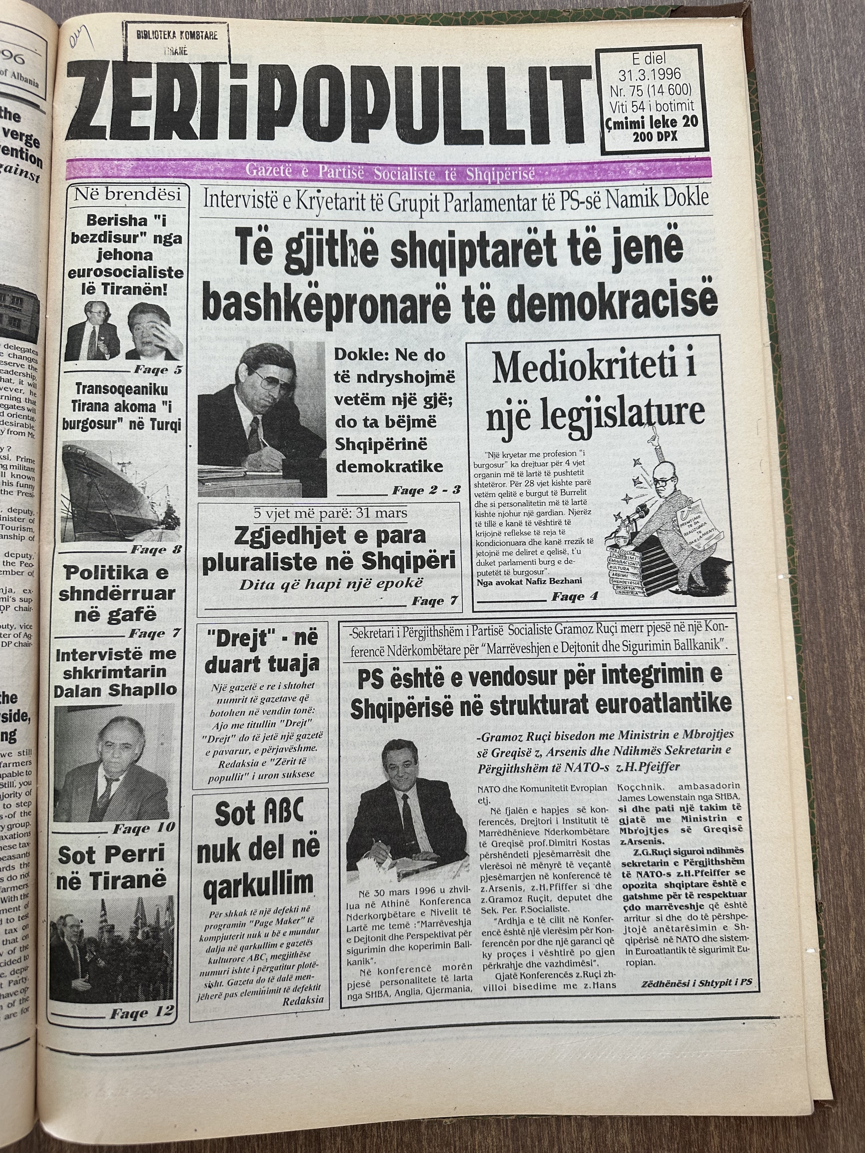 Zëri i Popullit 1996-03-31