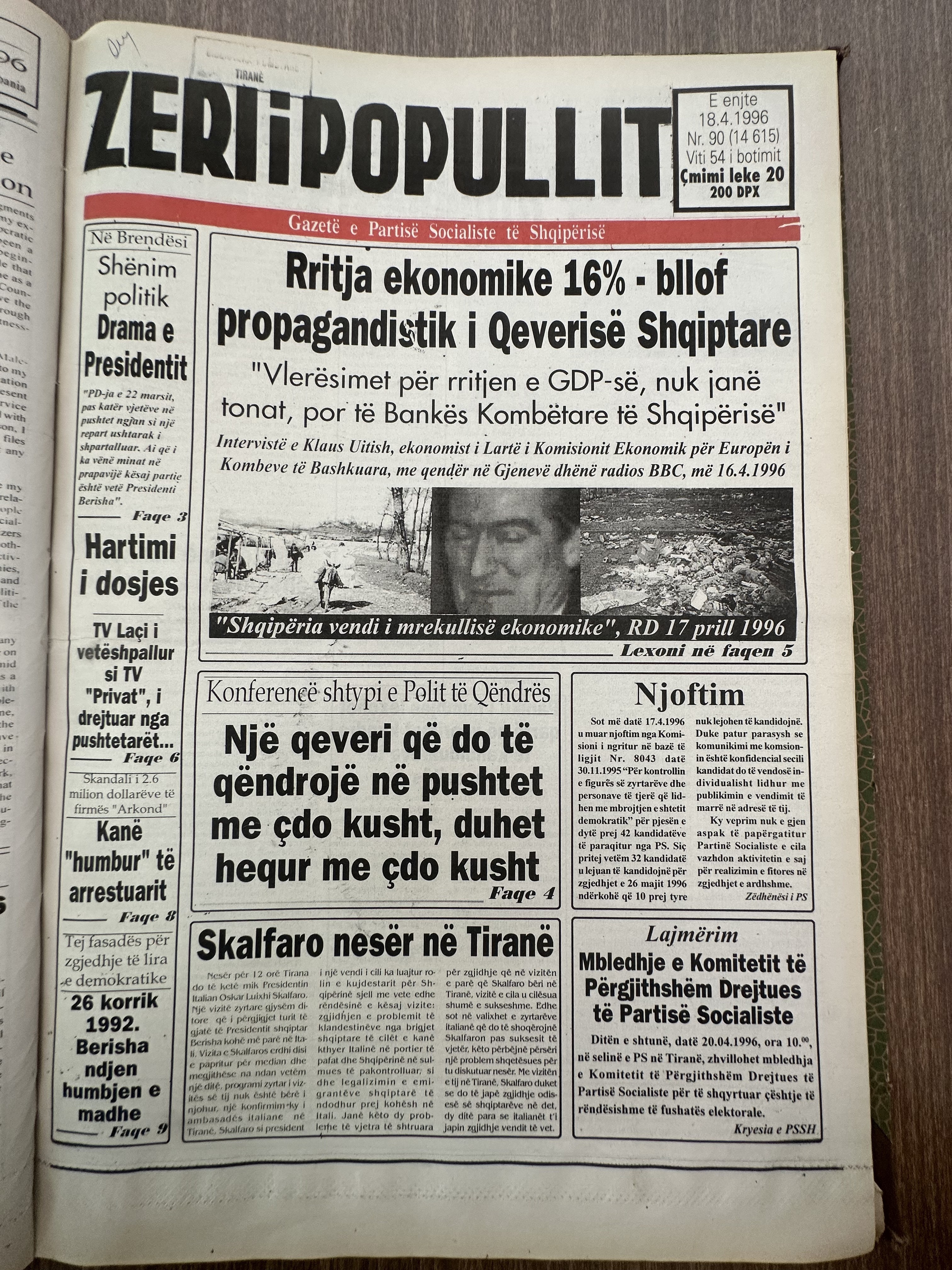 Zëri i Popullit 1996-04-18