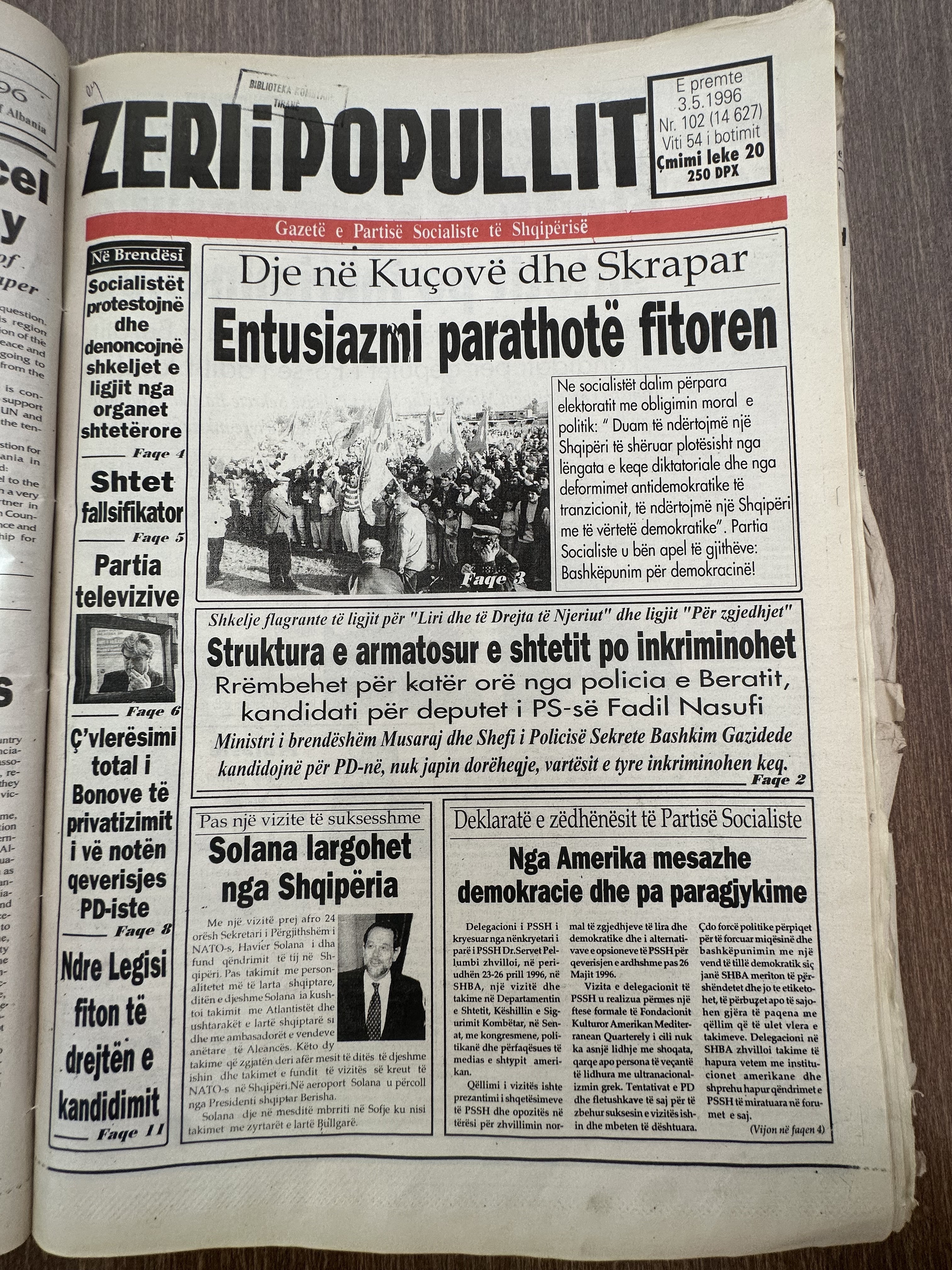 Zëri i Popullit 1996-05-03