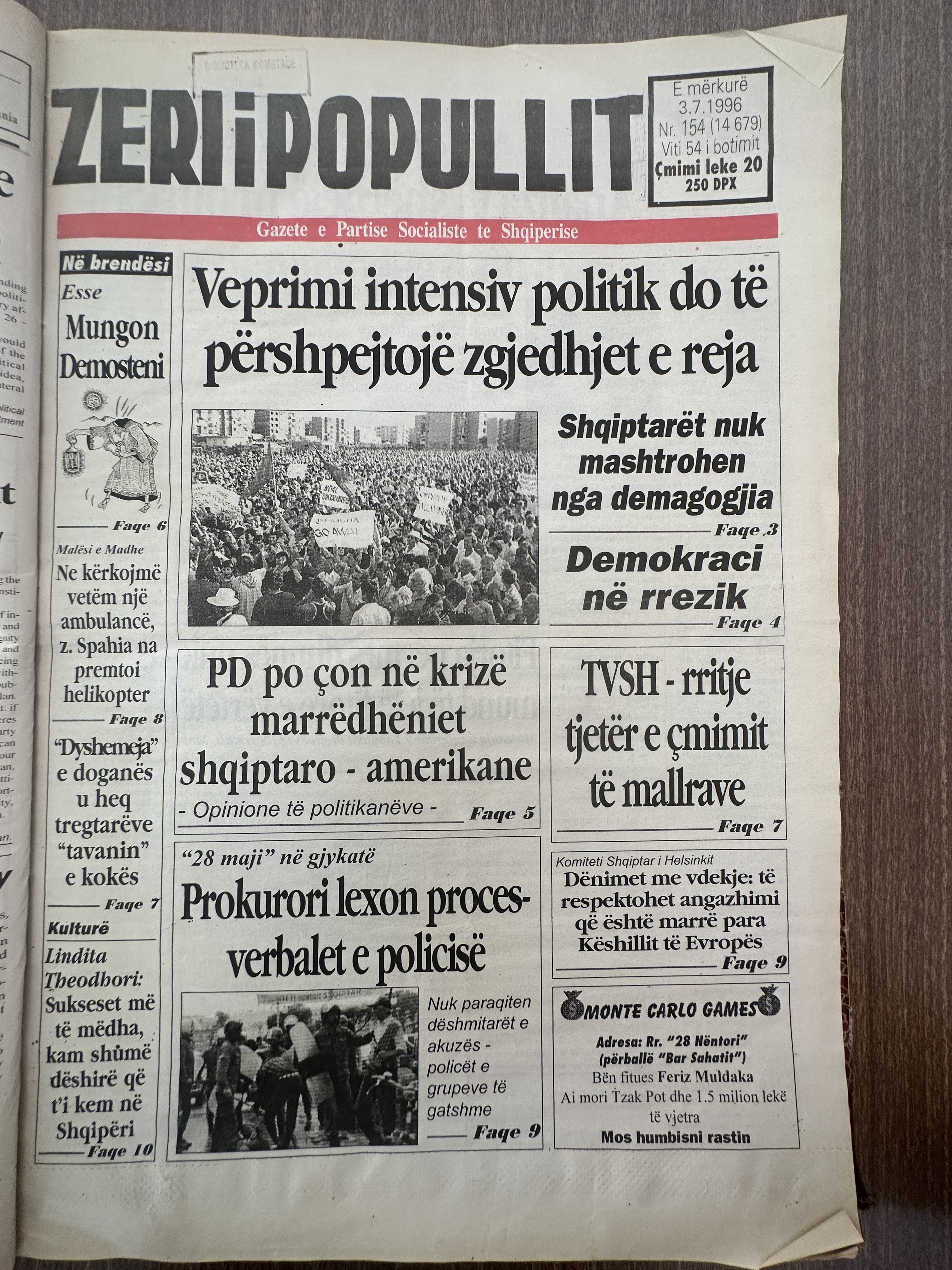 Zëri i Popullit 1996-07-03
