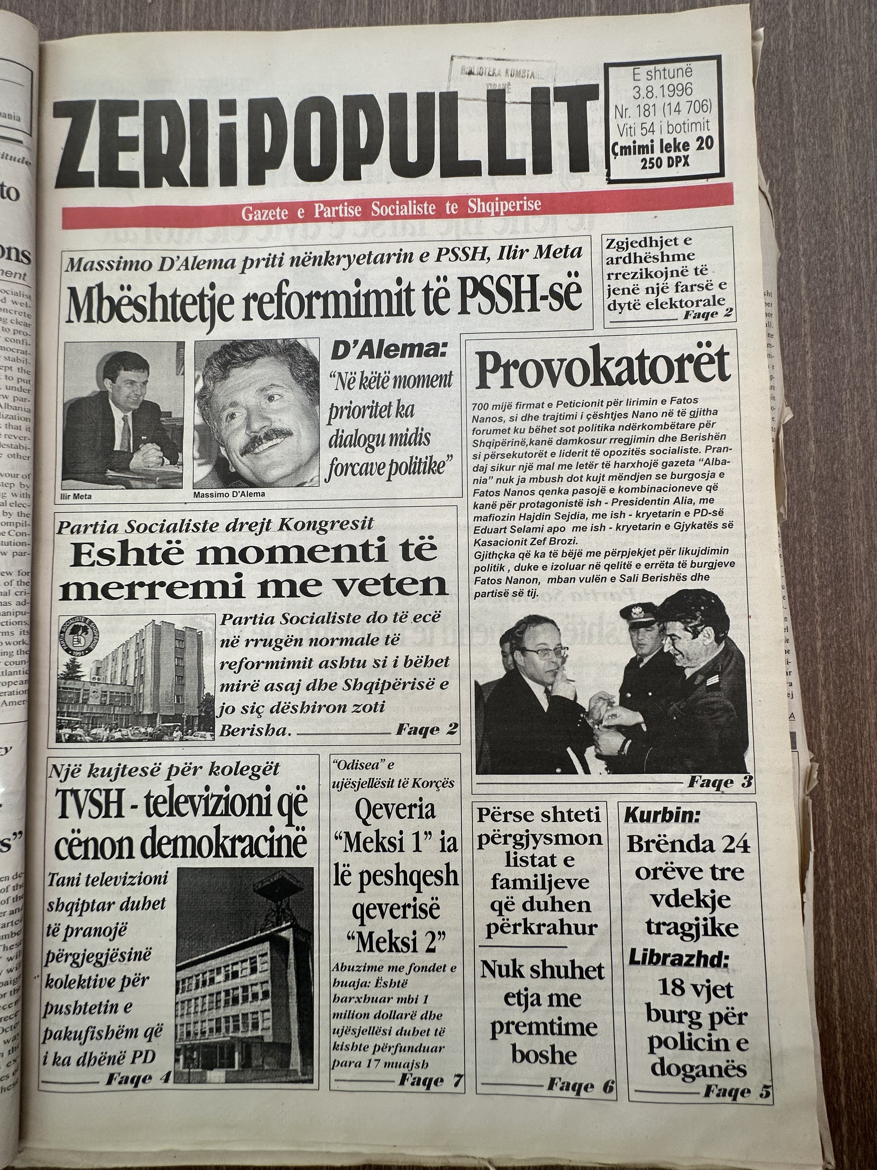 Zëri i Popullit 1996-08-03