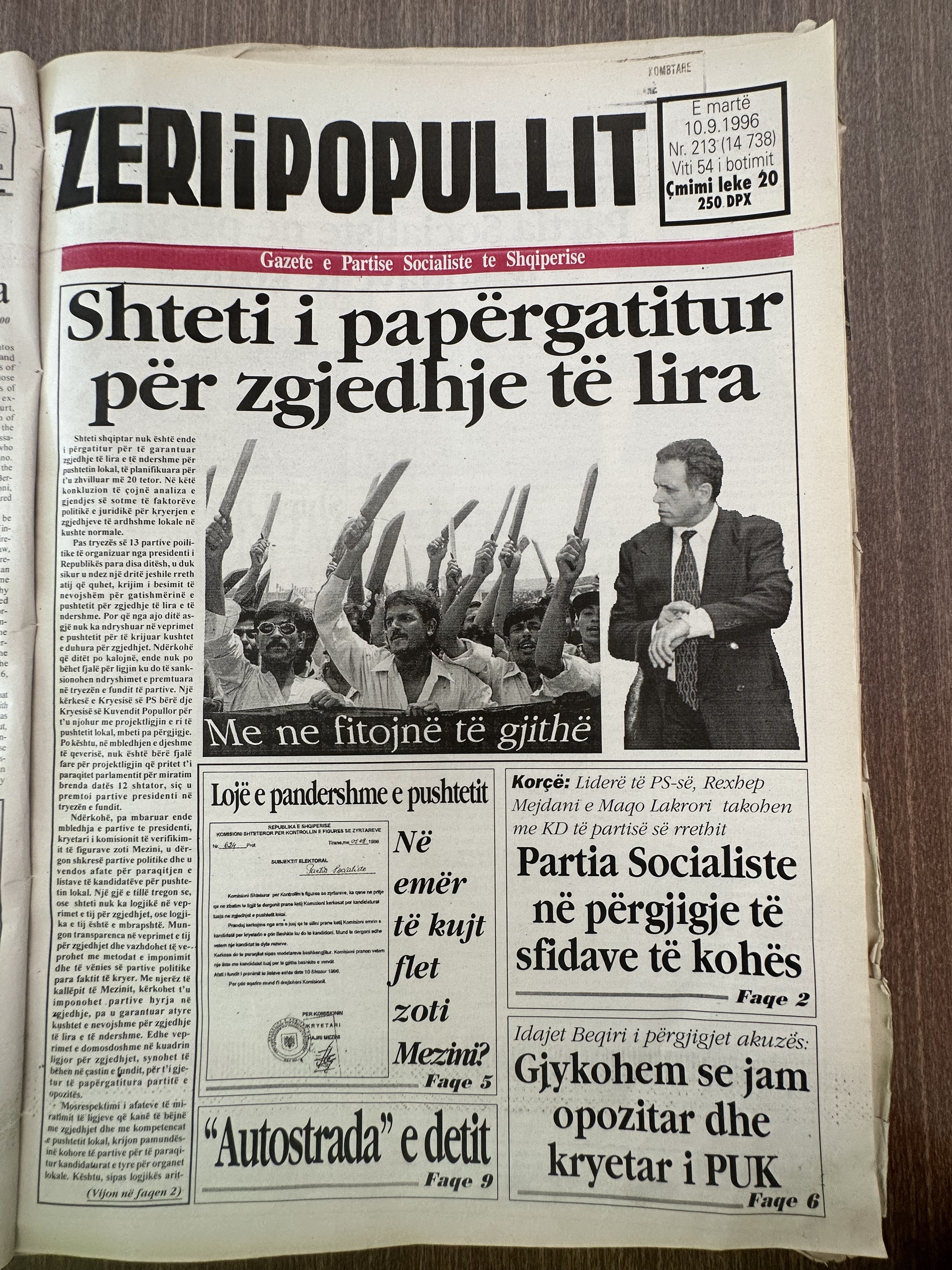 Zëri i Popullit 1996-09-10
