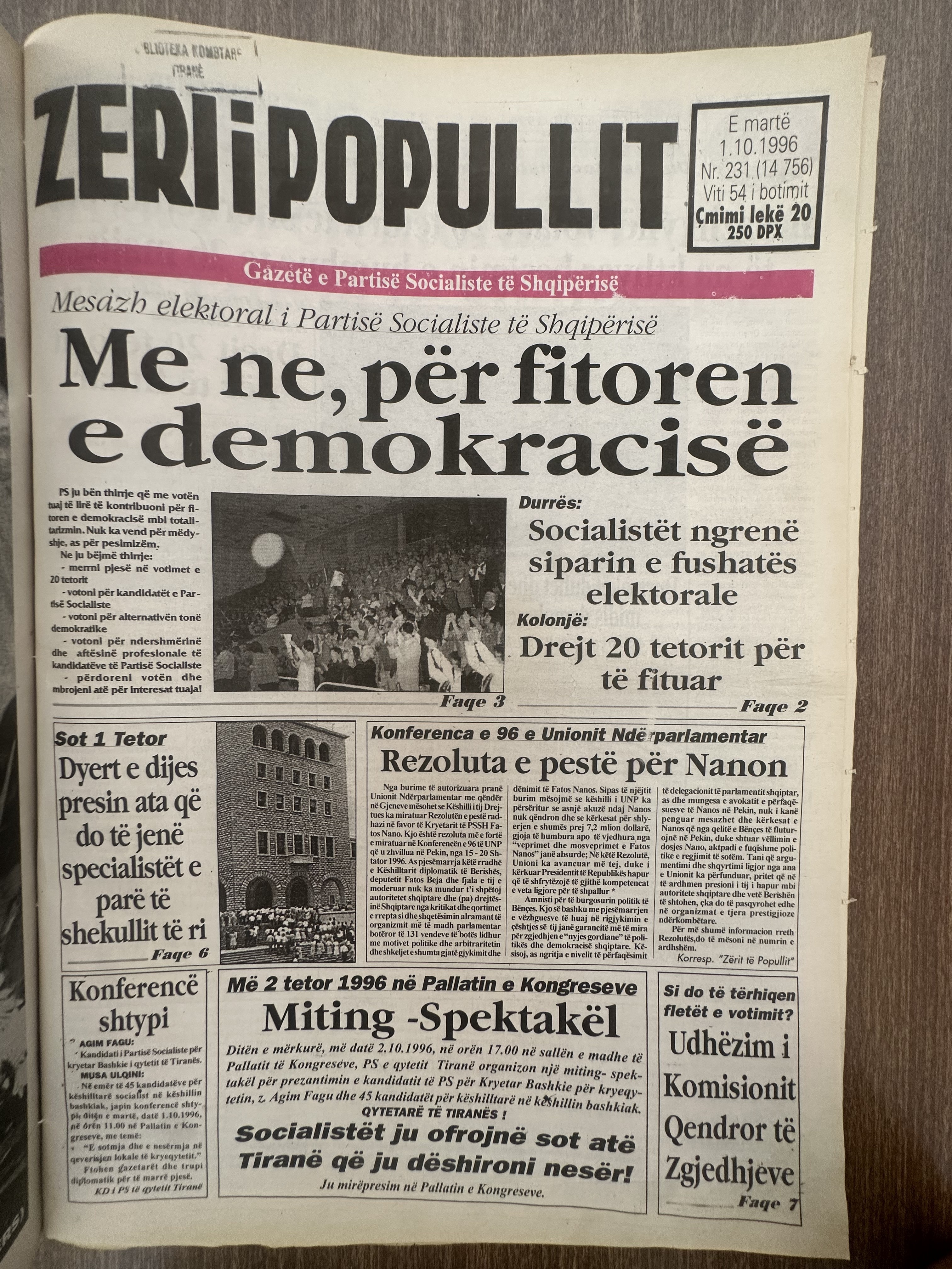 Zëri i Popullit 1996-10-01