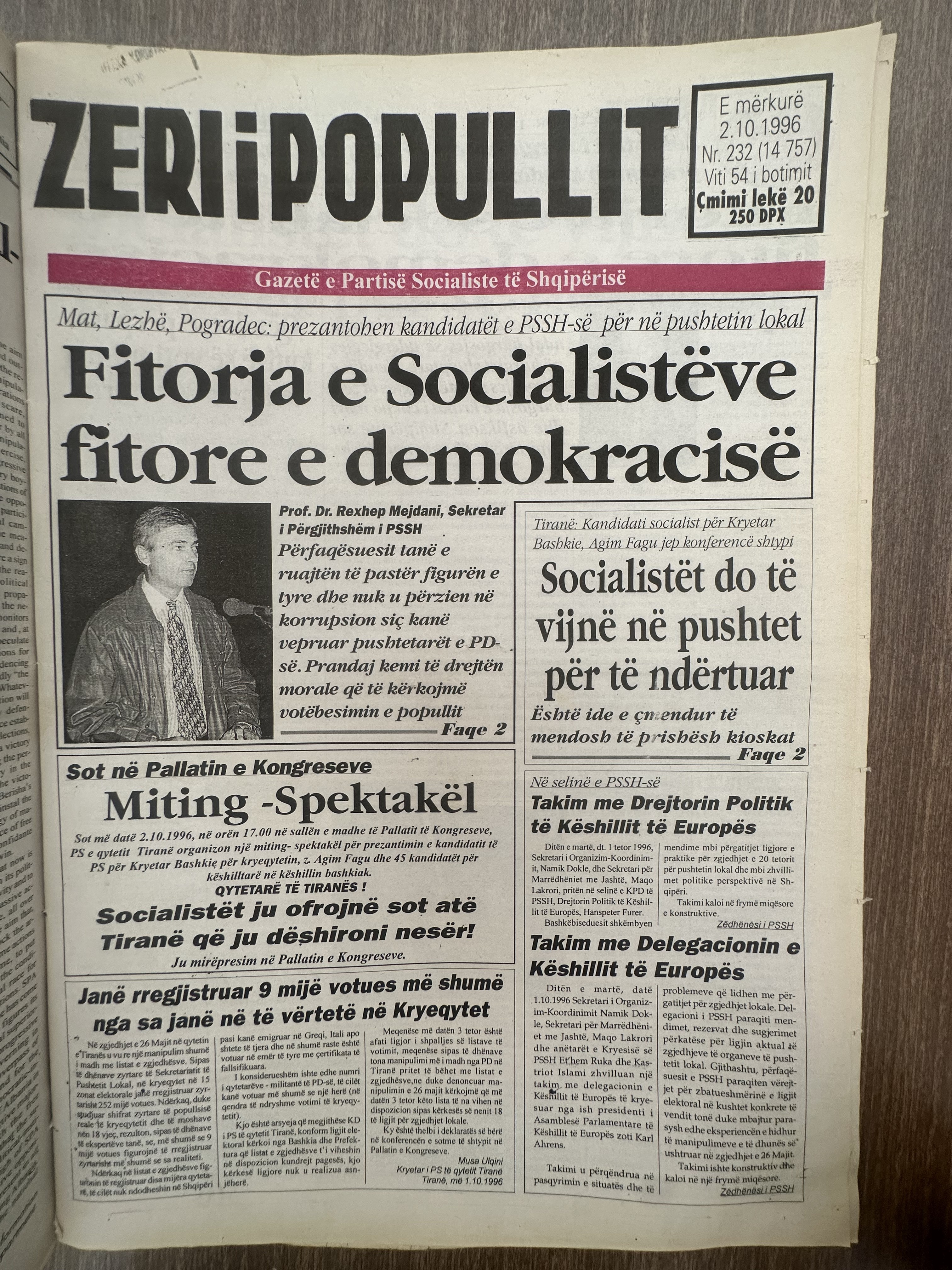 Zëri i Popullit 1996-10-02