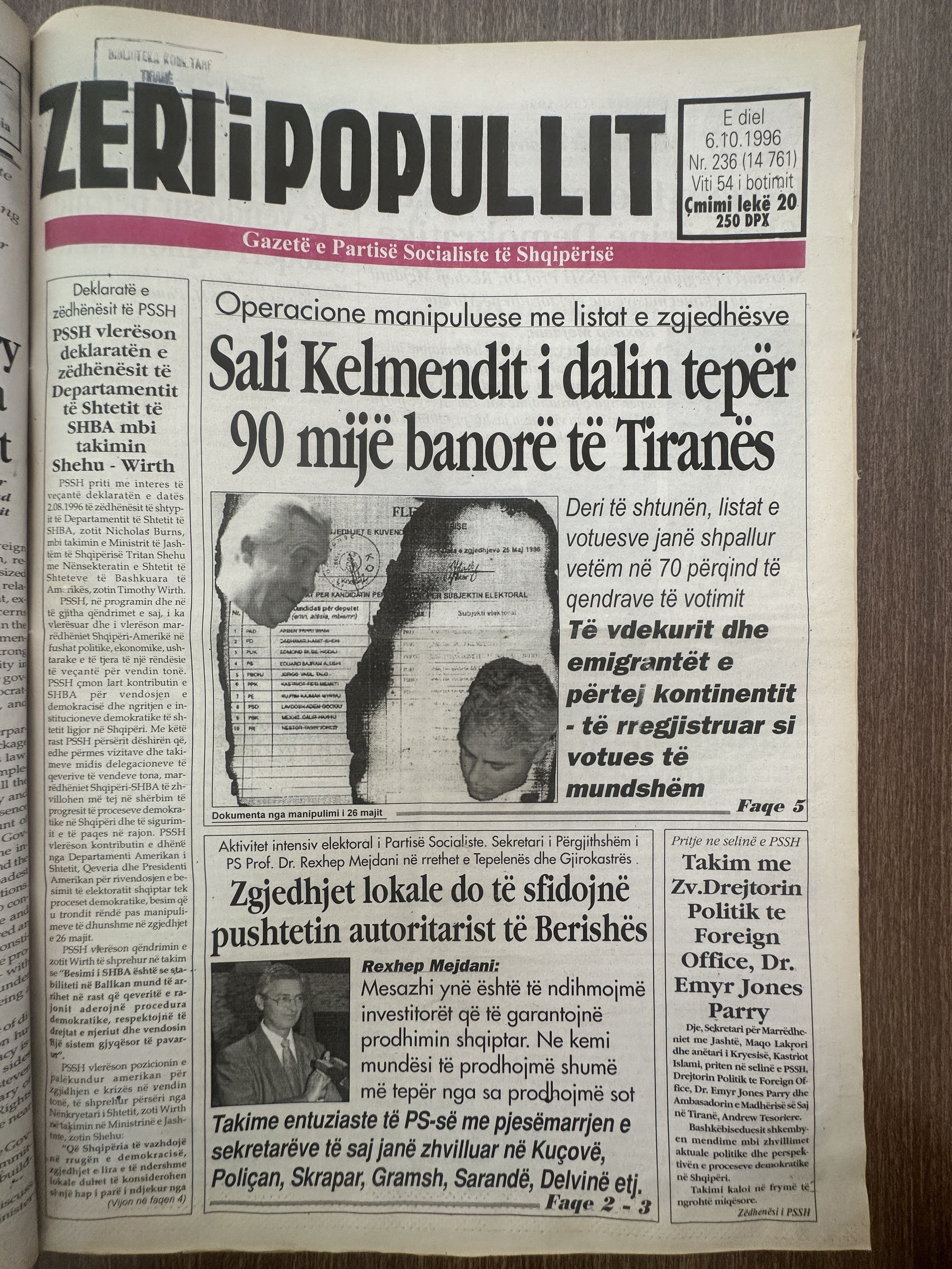 Zëri i Popullit 1996-10-06