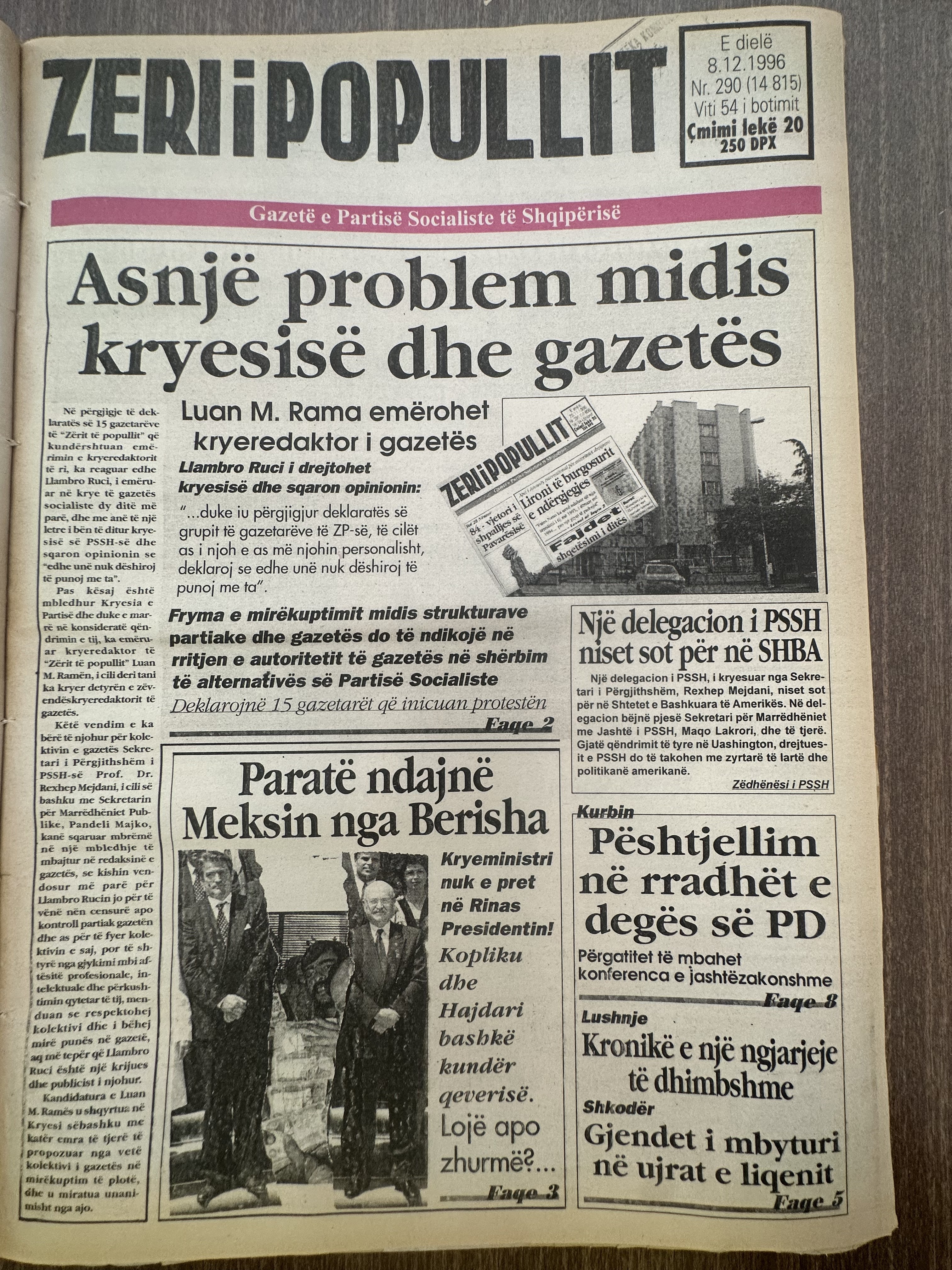 Zëri i Popullit 1996-12-08