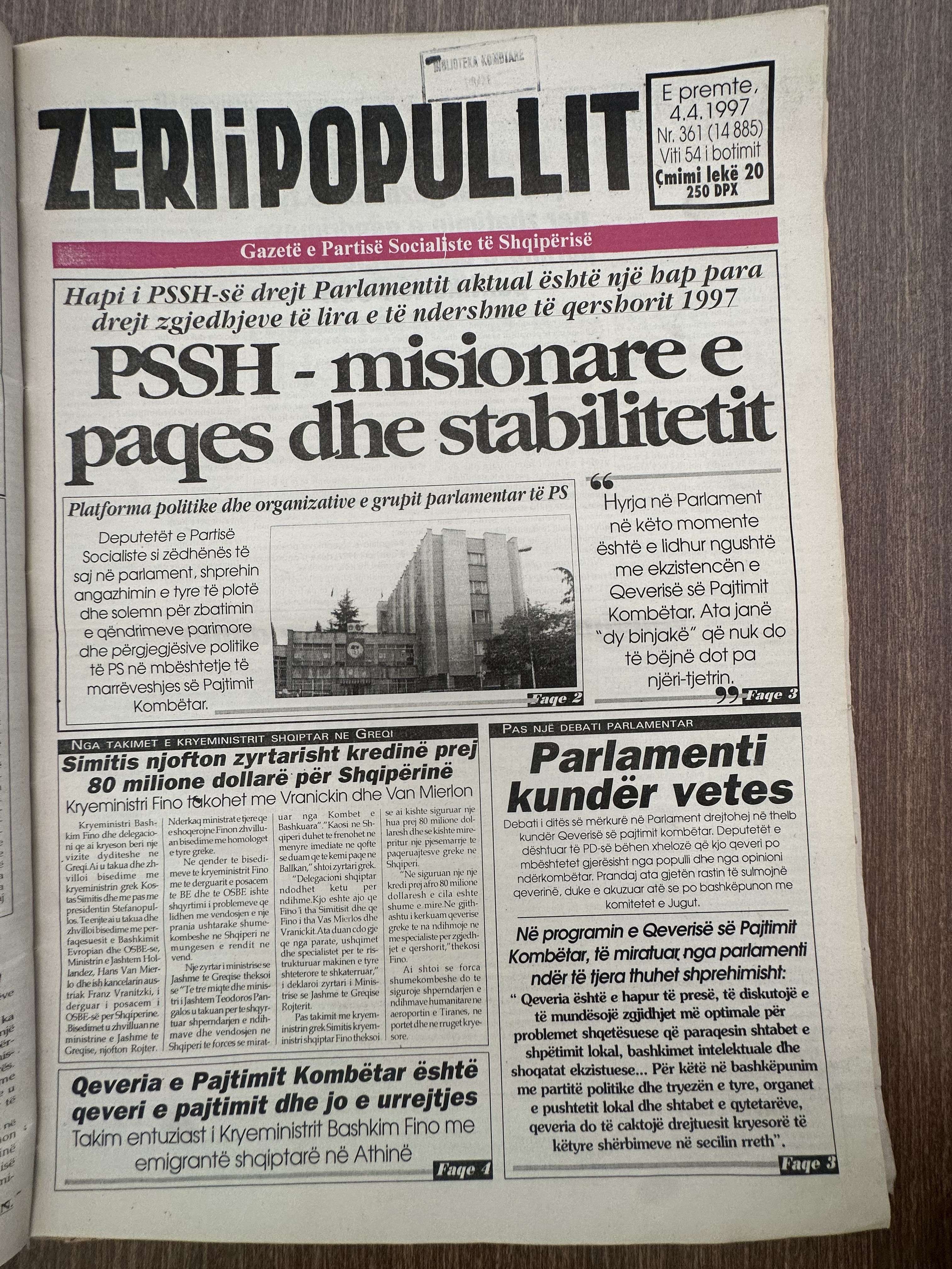 Zëri i Popullit 1997-01-04