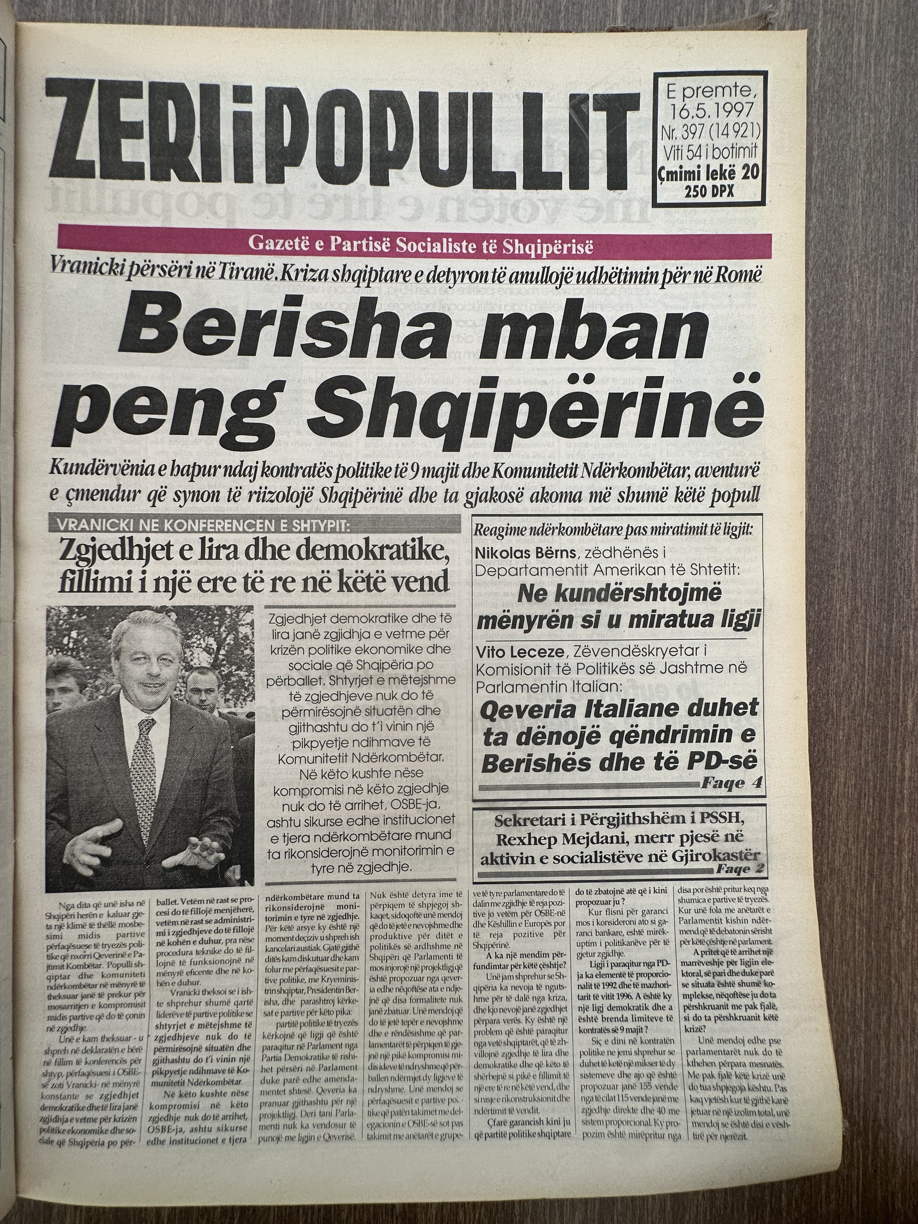 Zëri i Popullit 1997-05-16