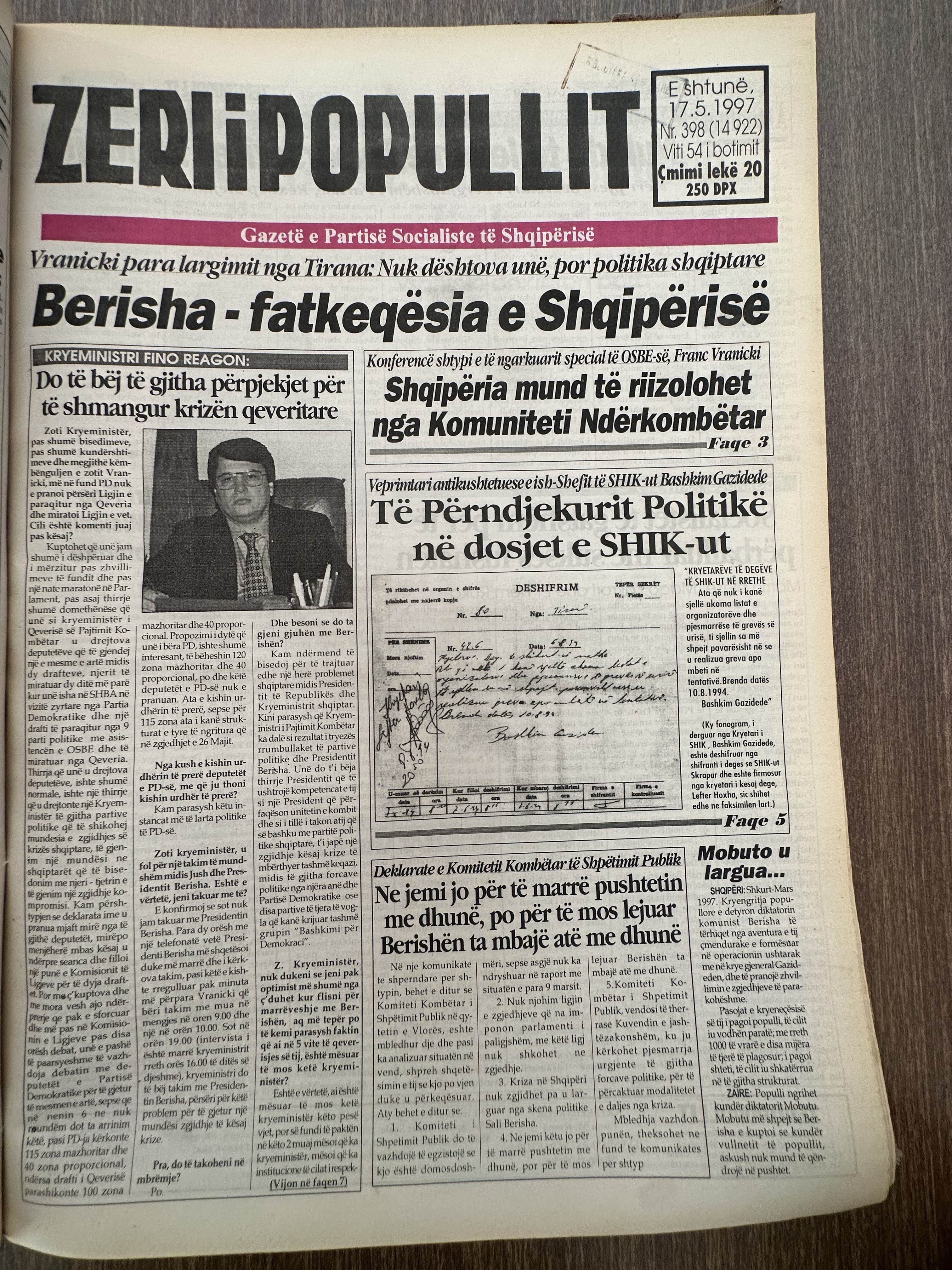 Zëri i Popullit 1997-05-17