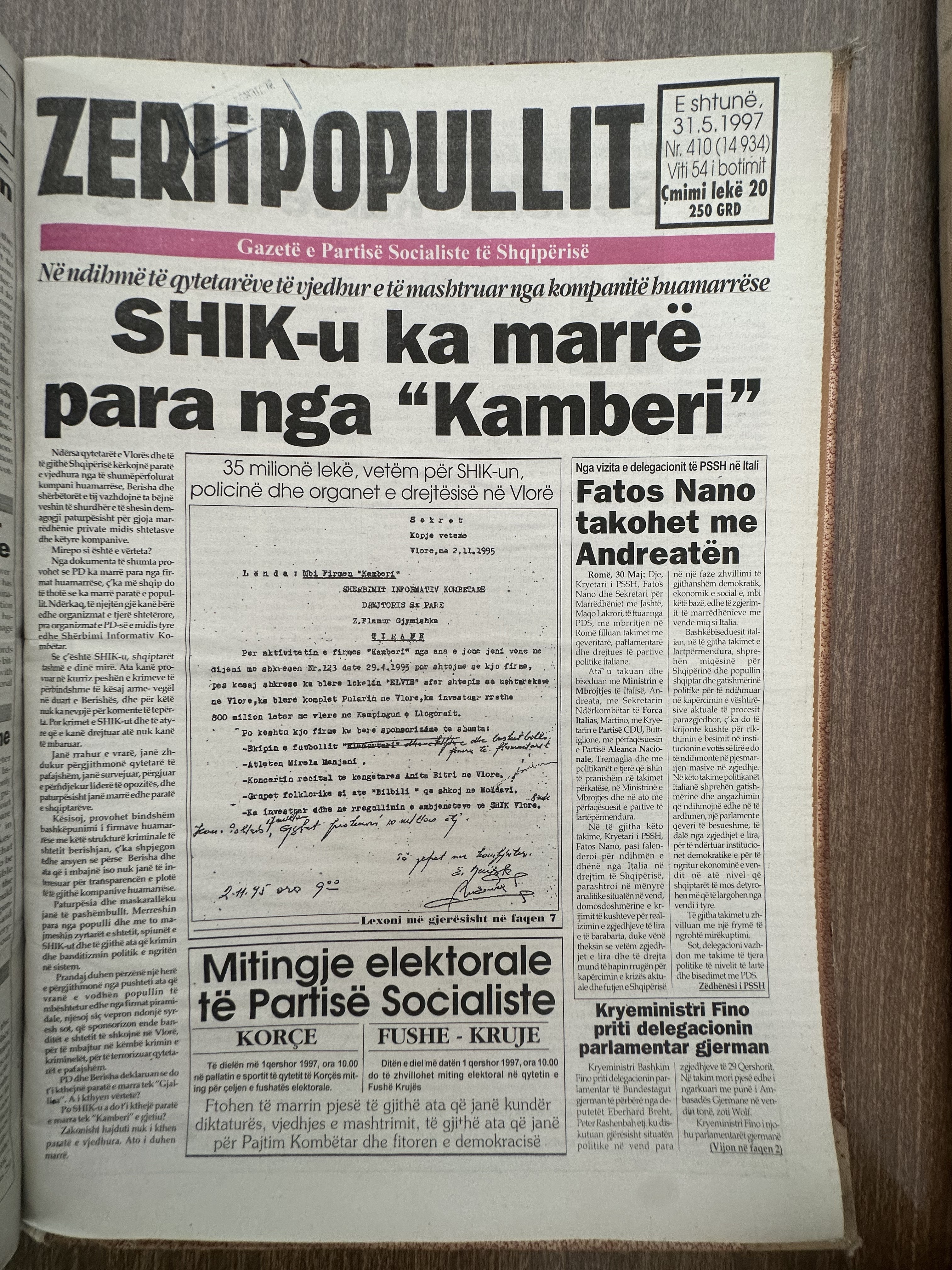 Zëri i Popullit 1997-05-31