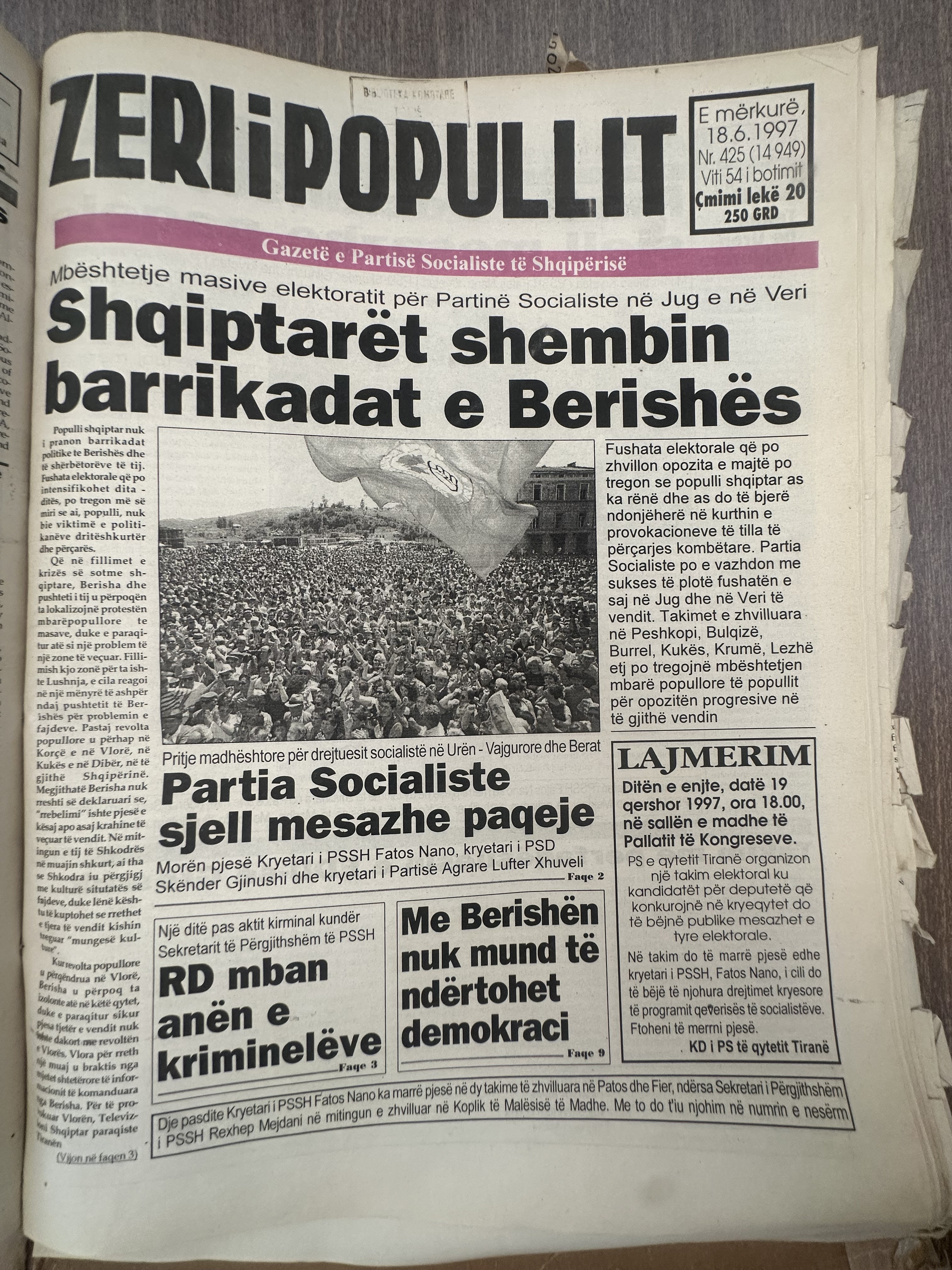 Zëri i Popullit 1997-06-18