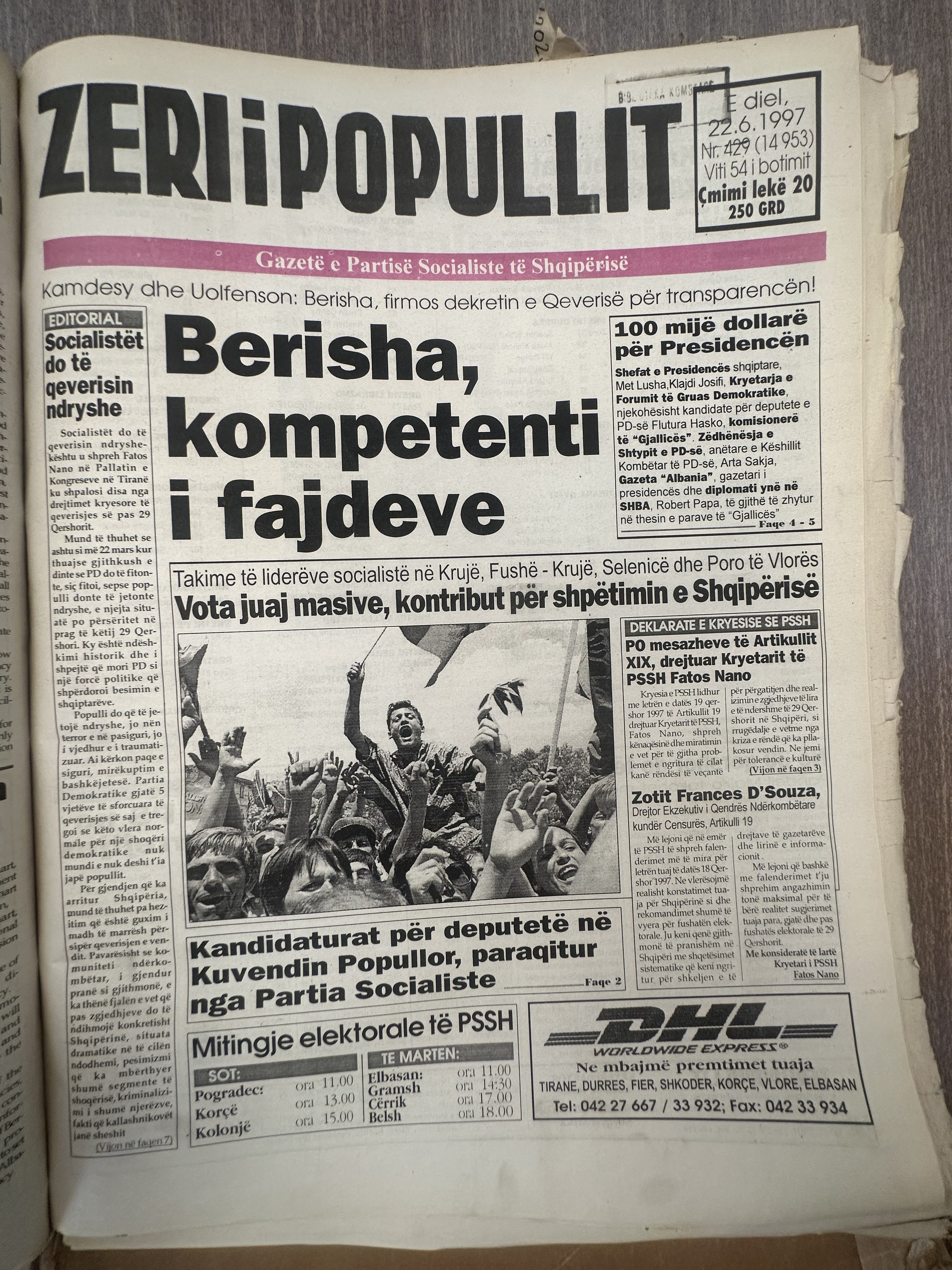 Zëri i Popullit 1997-06-22
