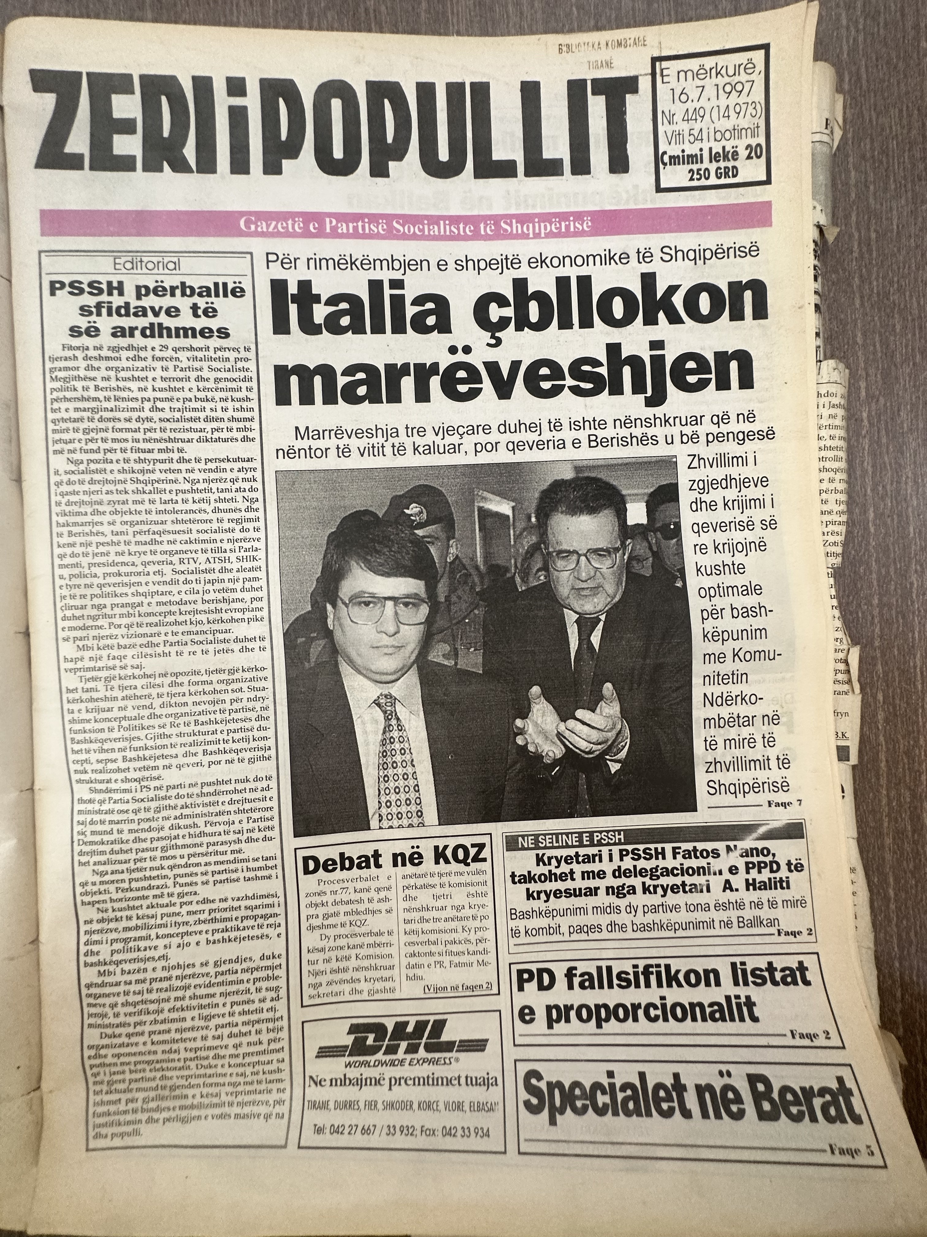Zëri i Popullit 1997-07-16