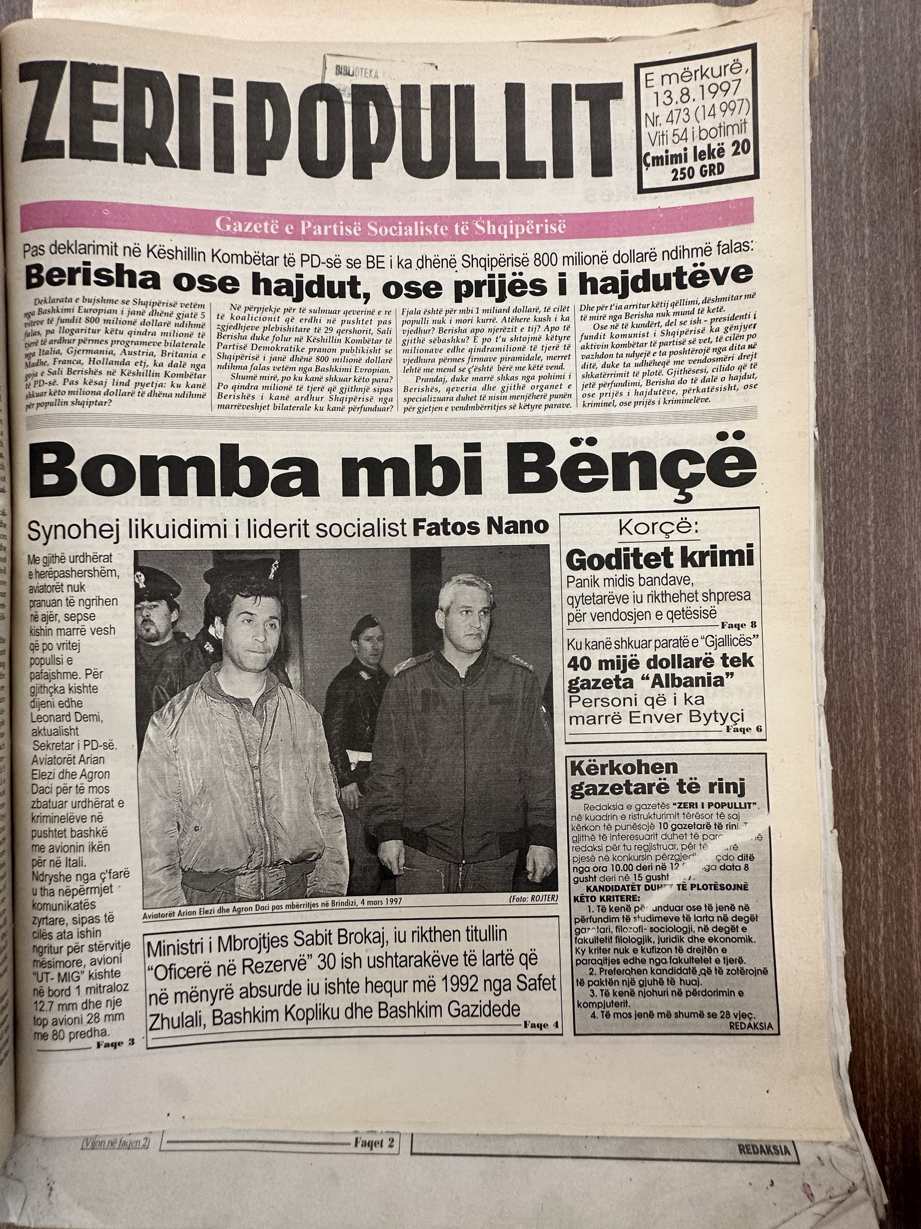 Zëri i Popullit 1997-08-13